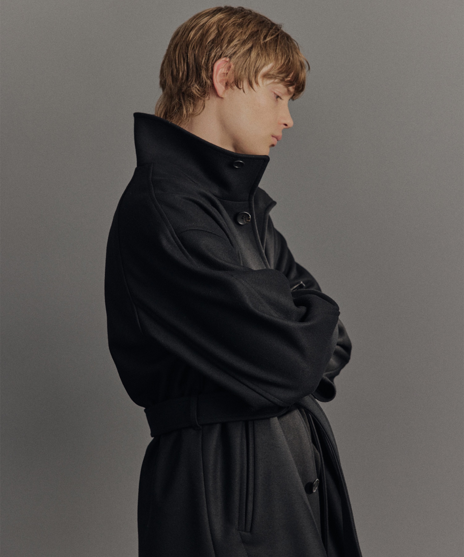 S140 メルトンオーバーサイズスタンドコート CONZ