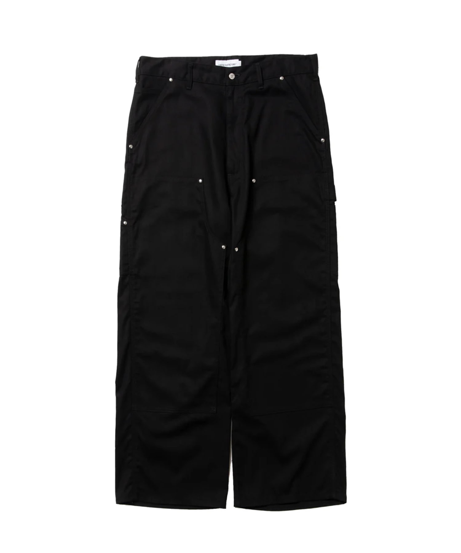 Abyss Dyed Duck Double Knee Painter Pants(L BLACK): COOTIE