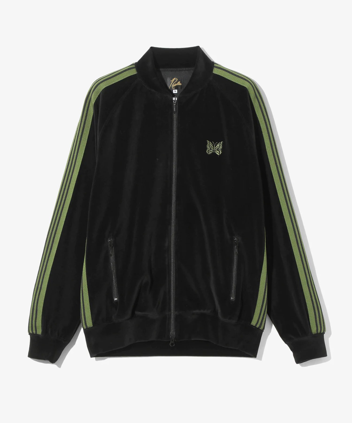 Rib Collar Track Jacket C/PE Velour(S BLACK): Needles: MENS