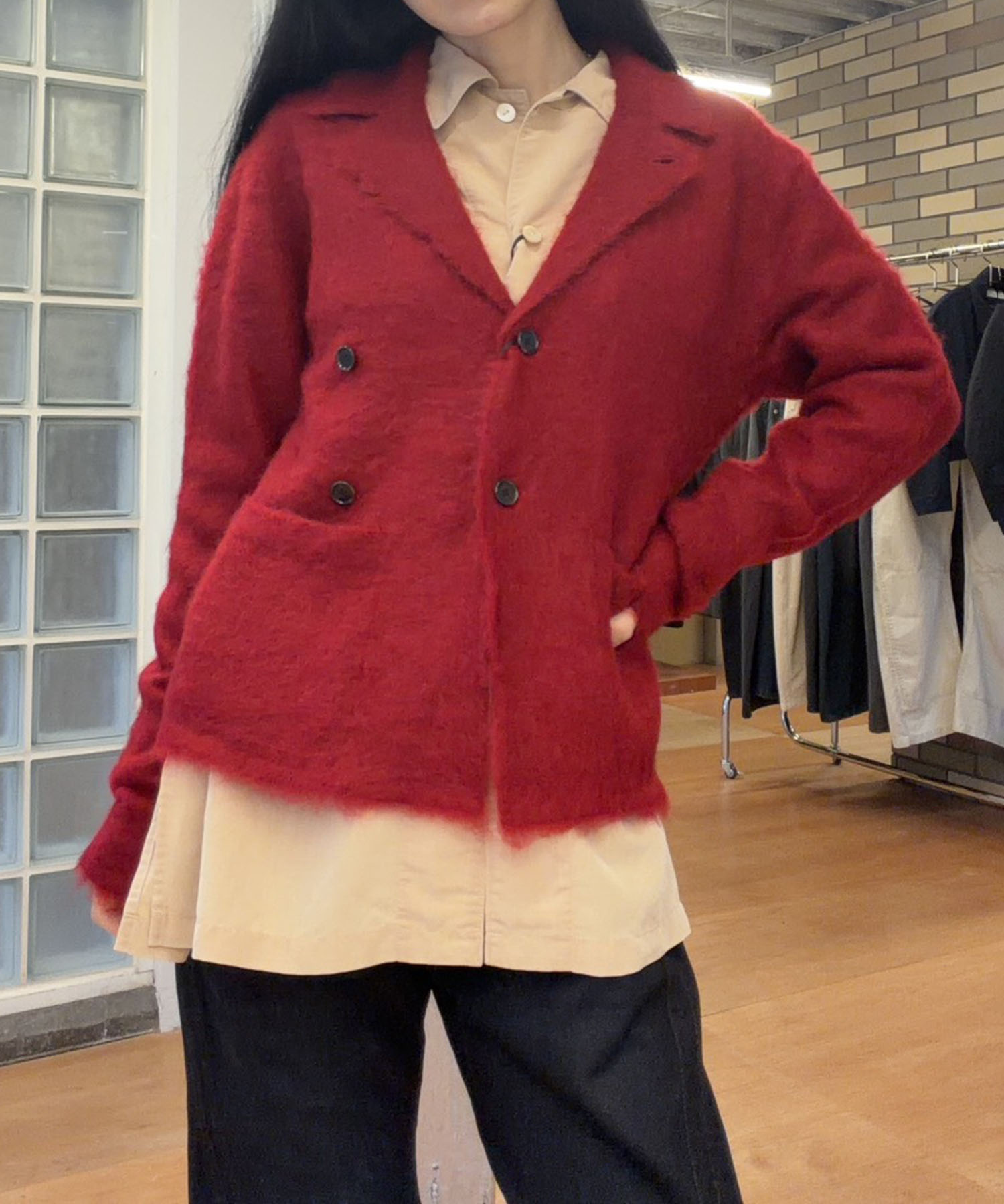 SUPER KID MOHAIR KNIT JACKET ANTHEM A