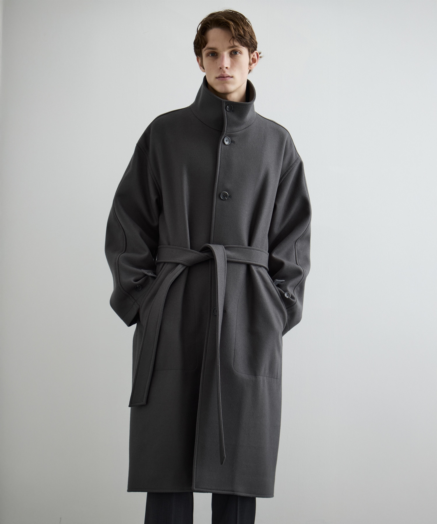 S140 メルトンオーバーサイズスタンドコート CONZ