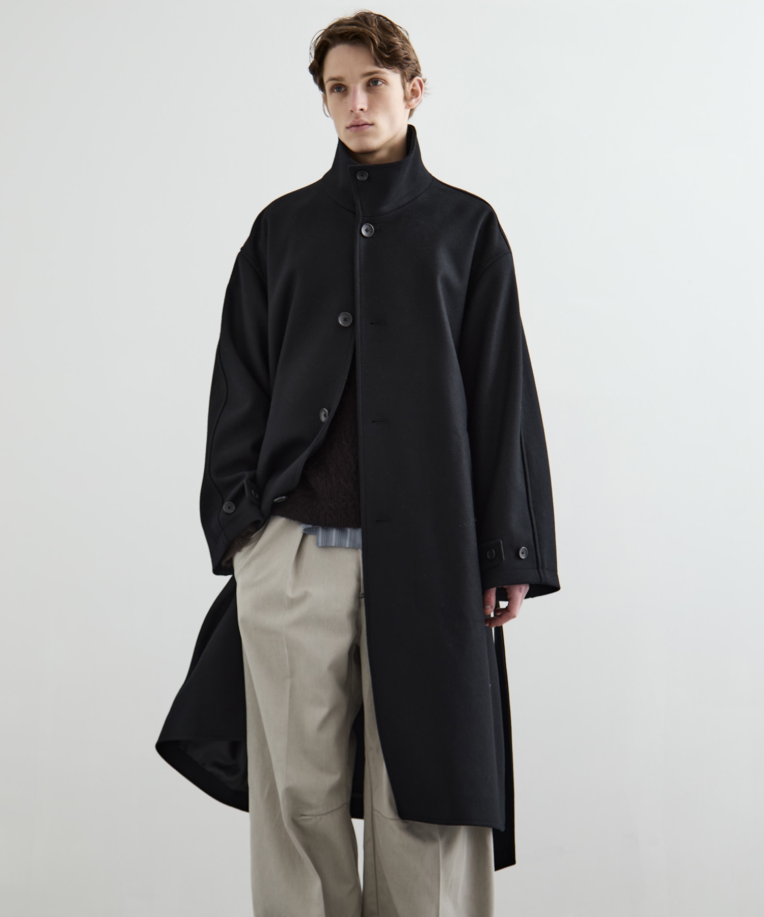 S140 メルトンオーバーサイズスタンドコート CONZ