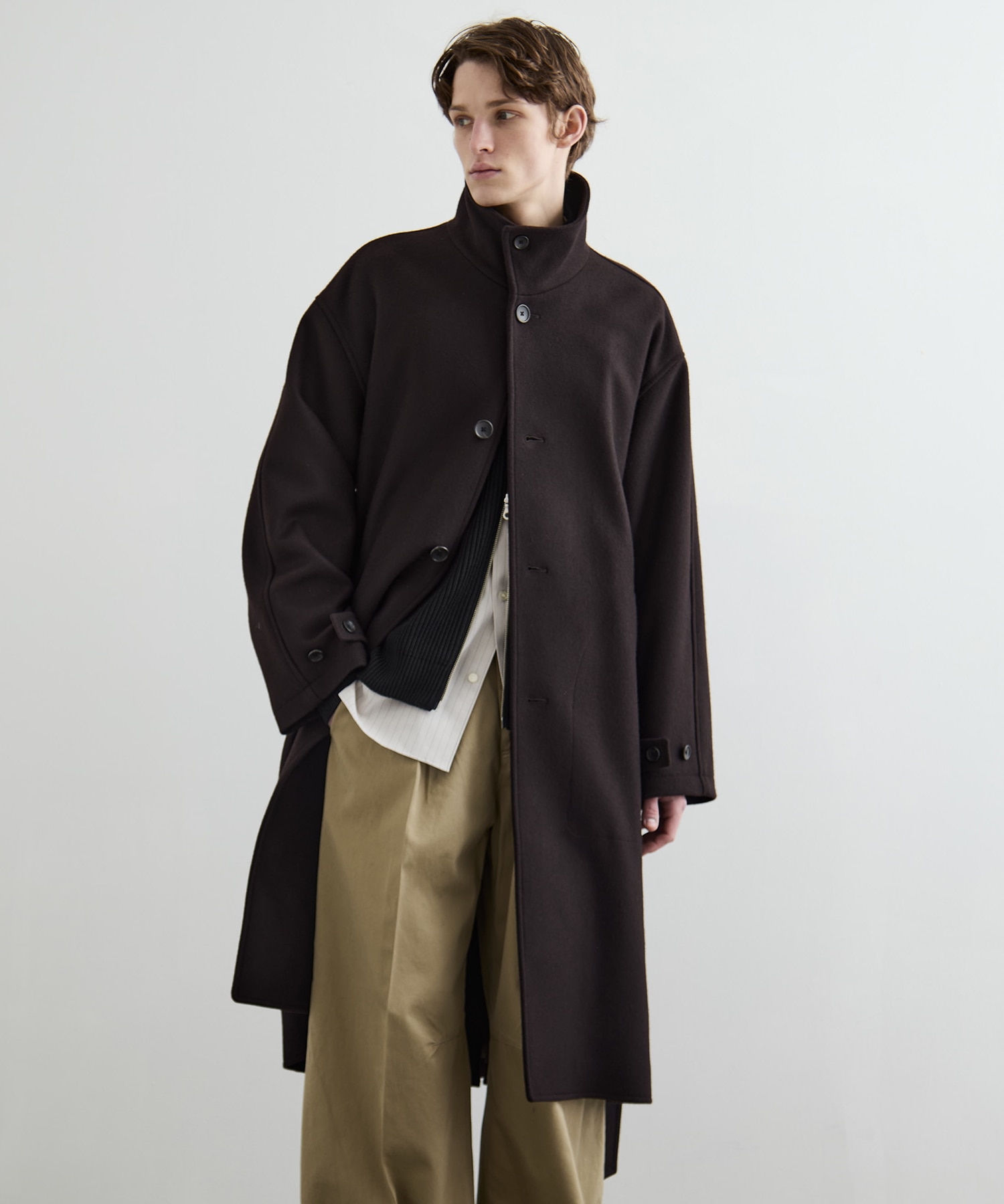 S140 メルトンオーバーサイズスタンドコート CONZ