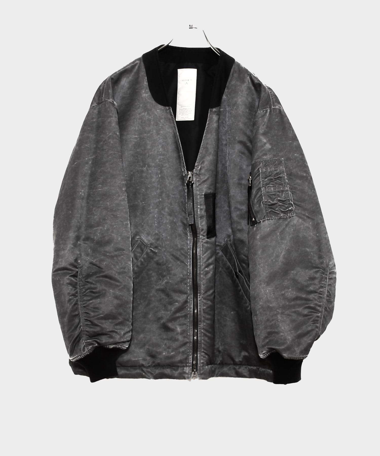 OVERSIZED COLLARLESS MILITARY BLOUSON ANTHEM A
