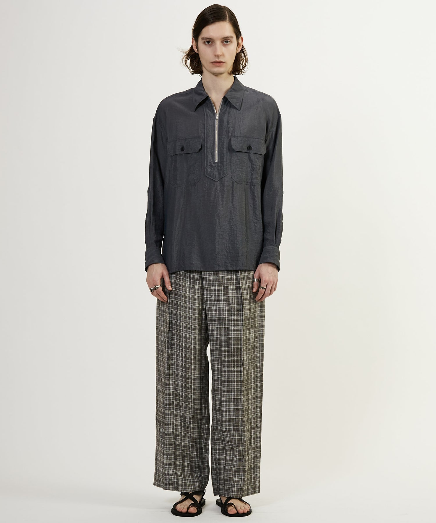 WASHER TAFFTA HALF ZIP SHIRT CURRENTAGE