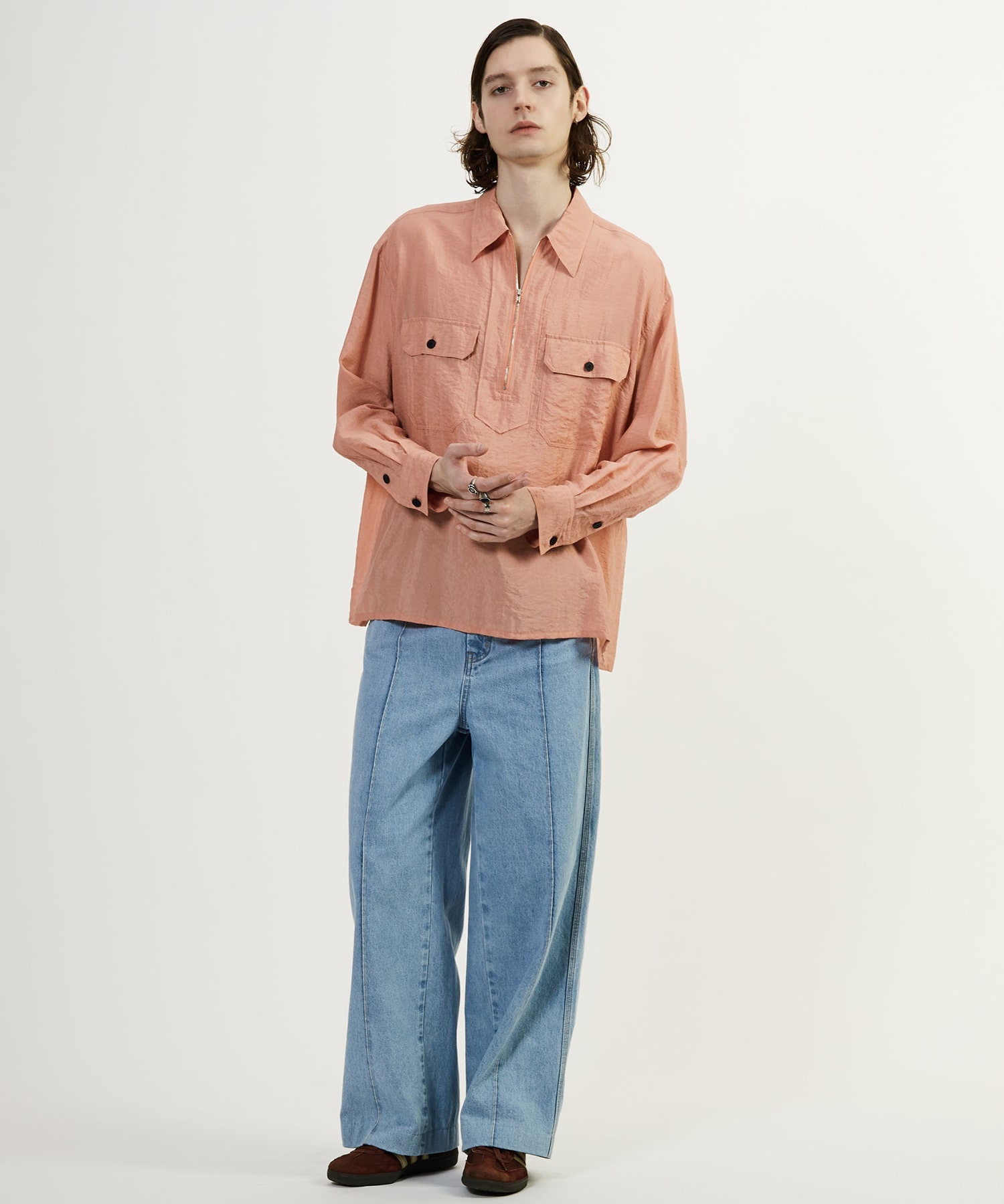 WASHER TAFFTA HALF ZIP SHIRT CURRENTAGE