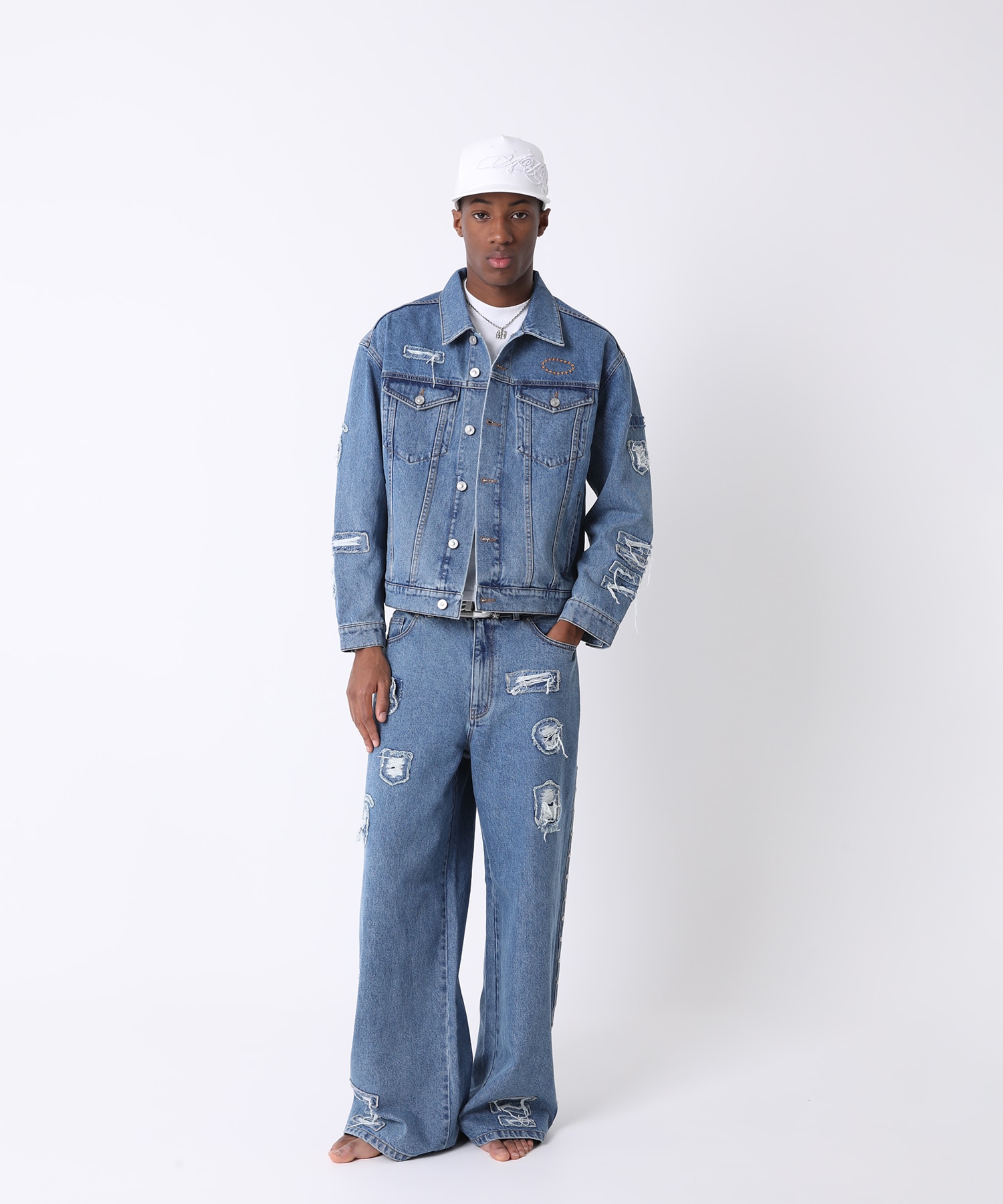 PATCHED DENIM PANTS AFB