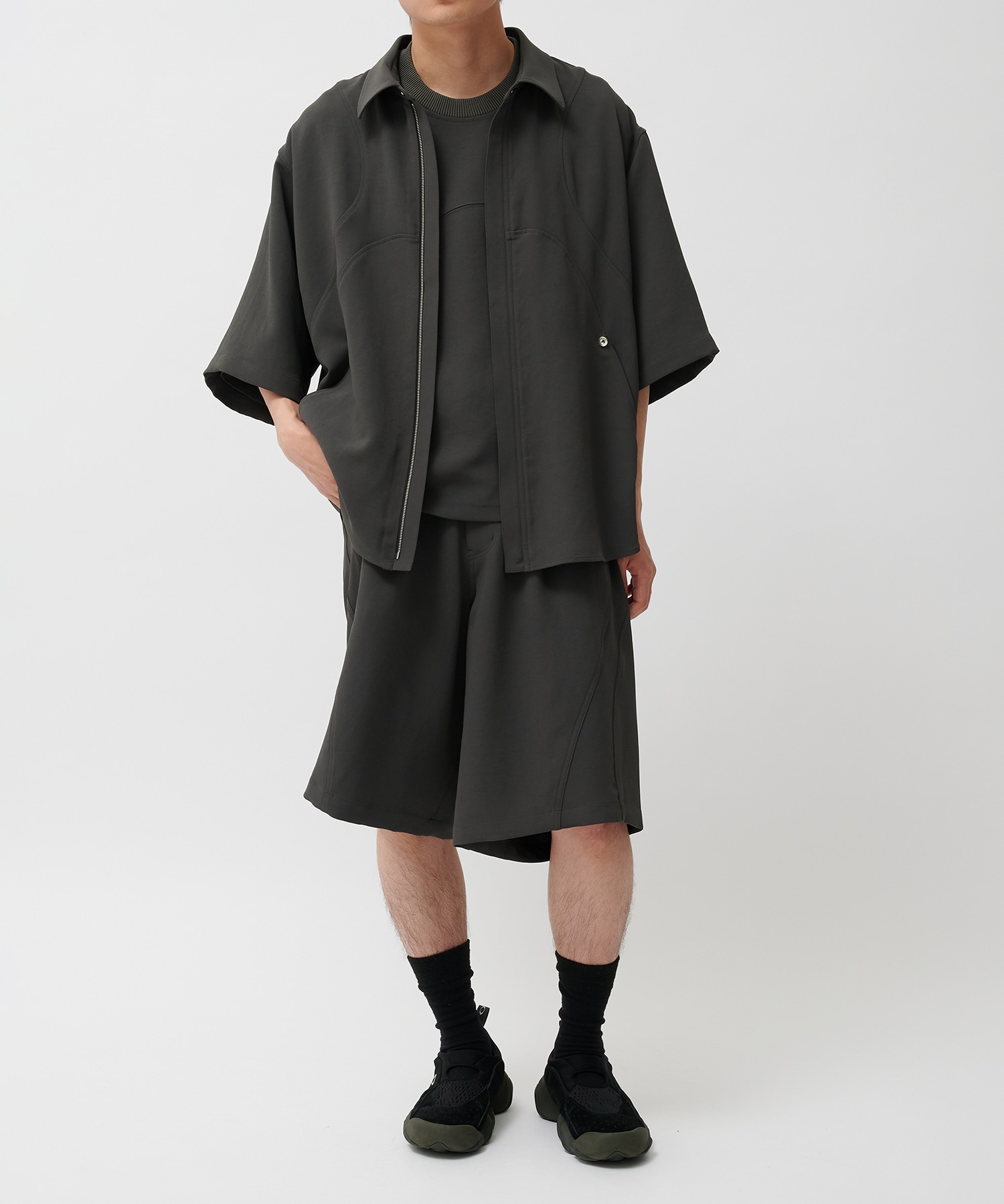 PANEL OVER ZIP SS SHIRT CONZ