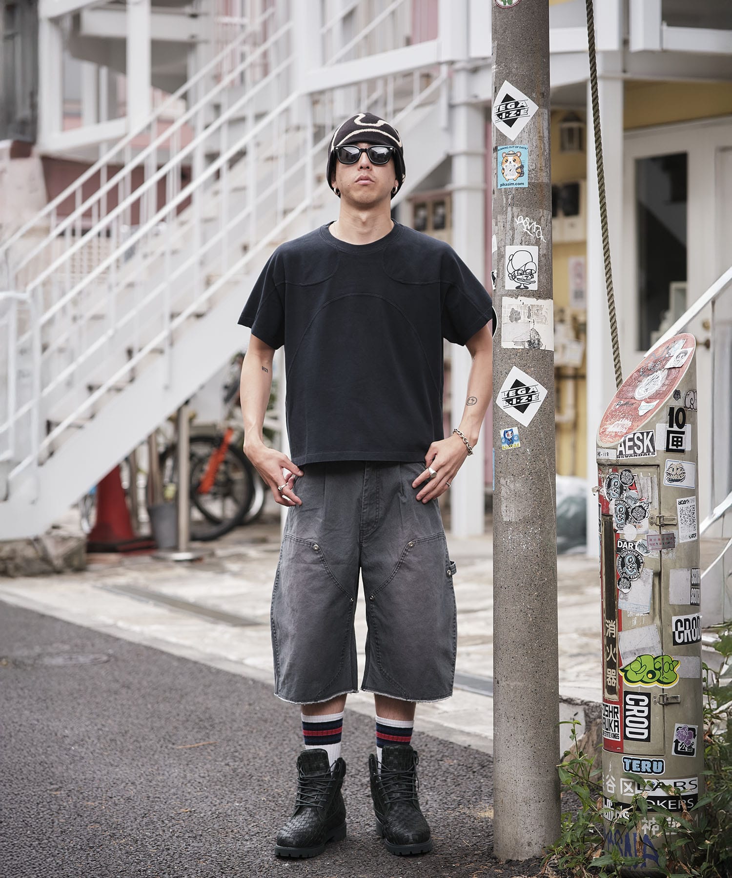 パネルハーフスリーブTEE CONZ