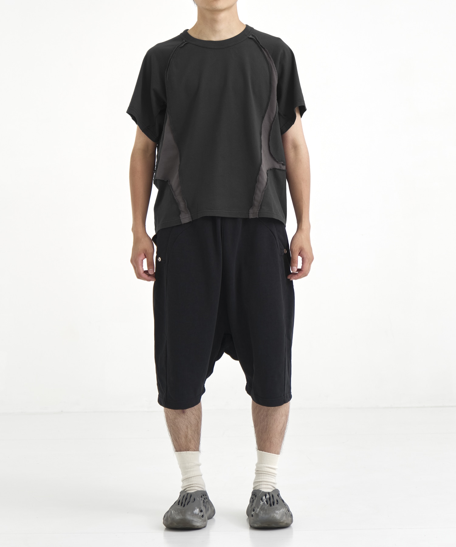 別注 PANELED HALF SLEEVE T-SHIRT NVRFRGT