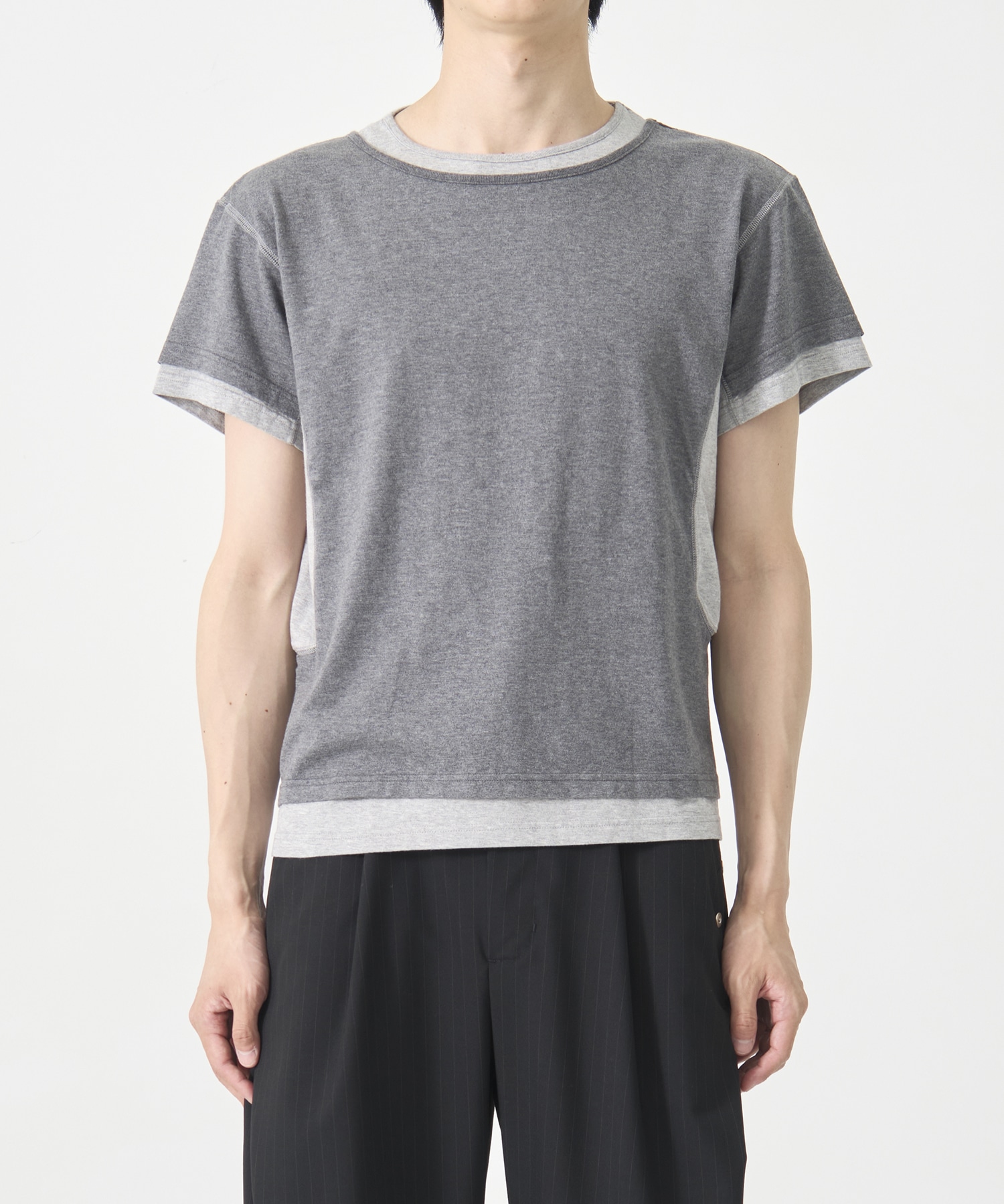 別注 LAYERD SHORT SLEEVE T-SHIRT NVRFRGT