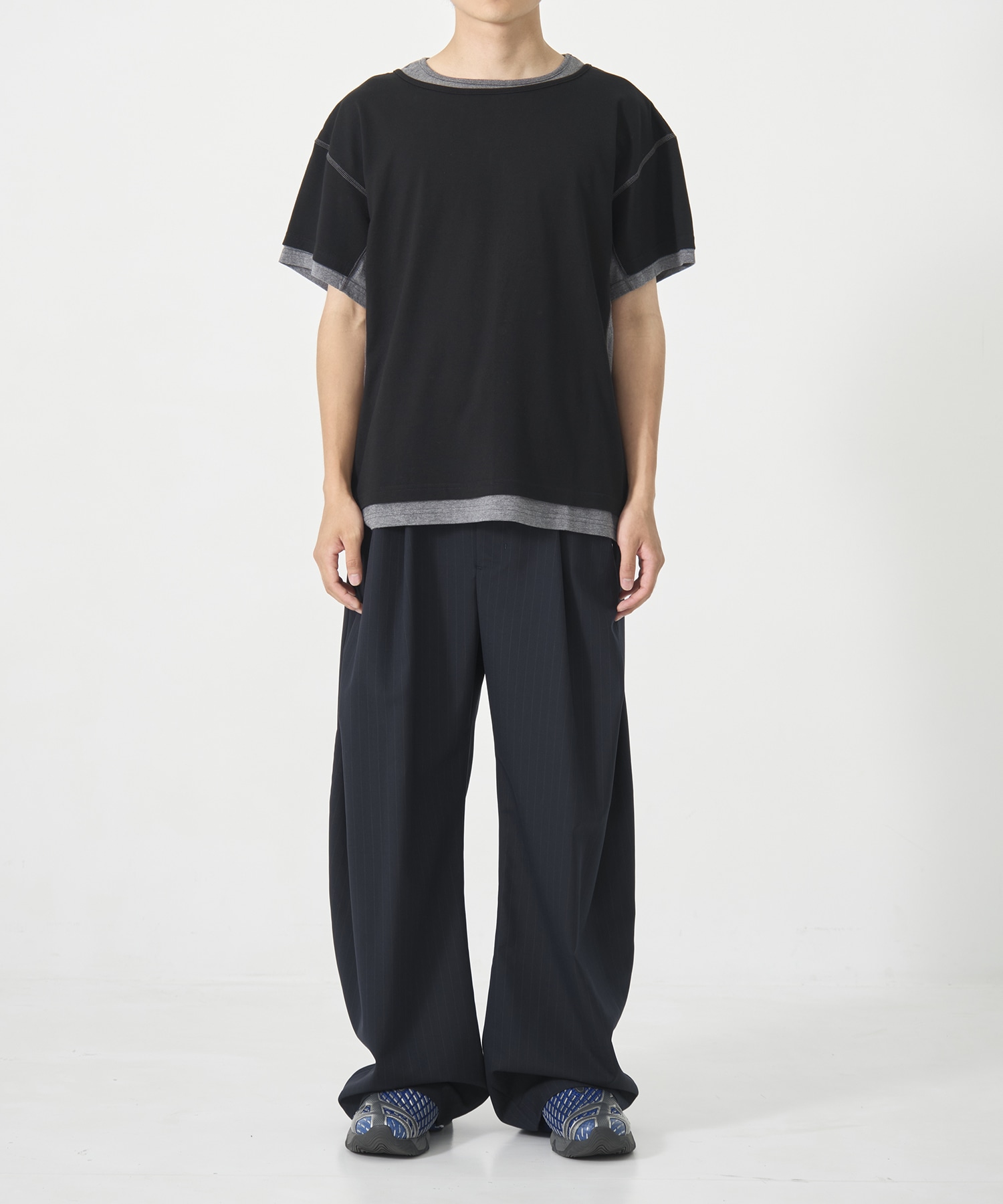 別注 LAYERD SHORT SLEEVE T-SHIRT NVRFRGT