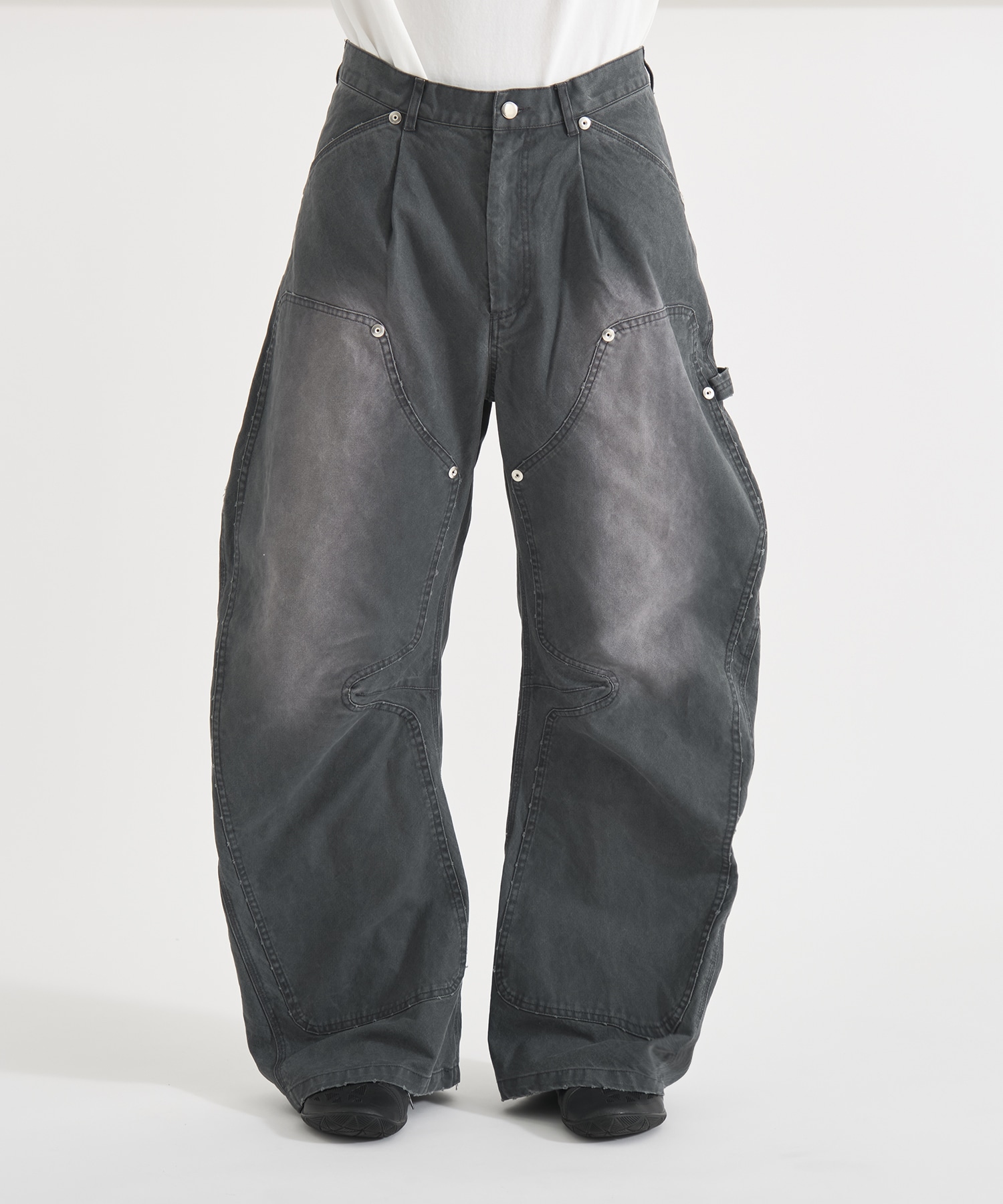 DUCK DOUBLE KNEE CURVED LEG PANTS CONZ