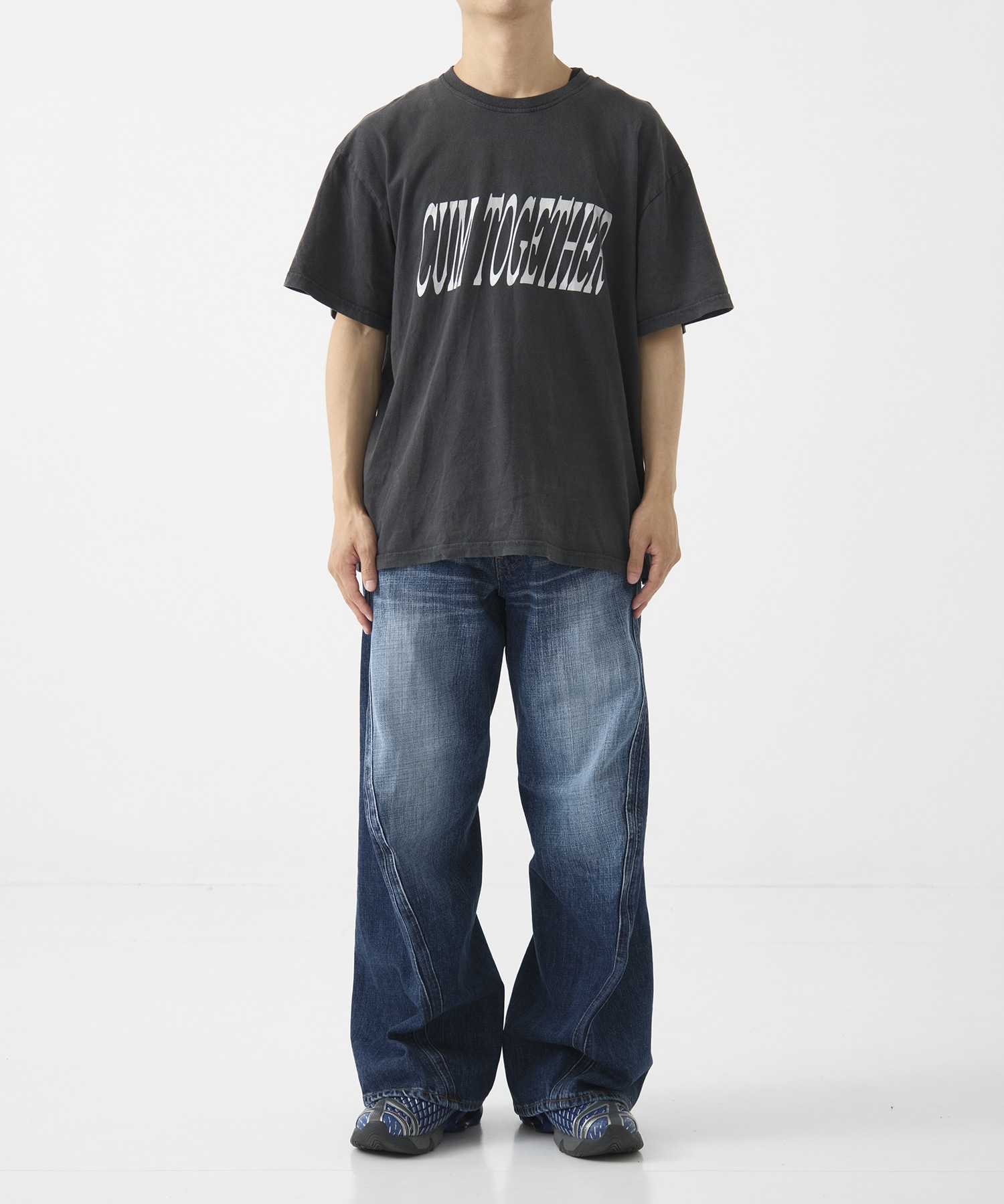 別注 3D TWISTED WIDE LEG FADED JEANS NVRFRGT