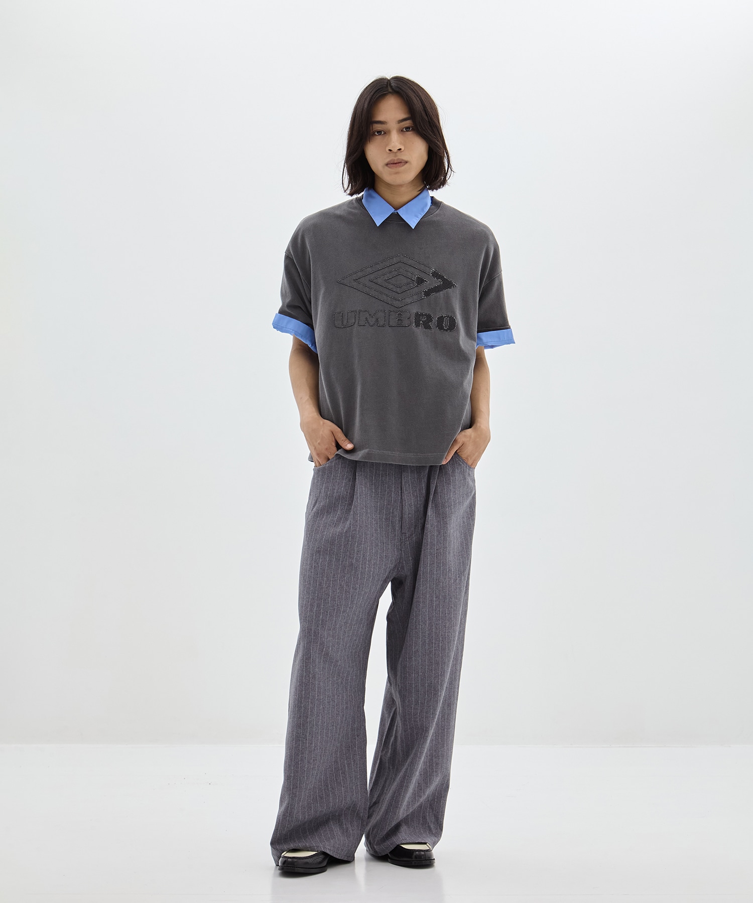 別注 WIDE ONE TUCK STRAIGHT SLACKS(1 GREY): JieDa: MENS