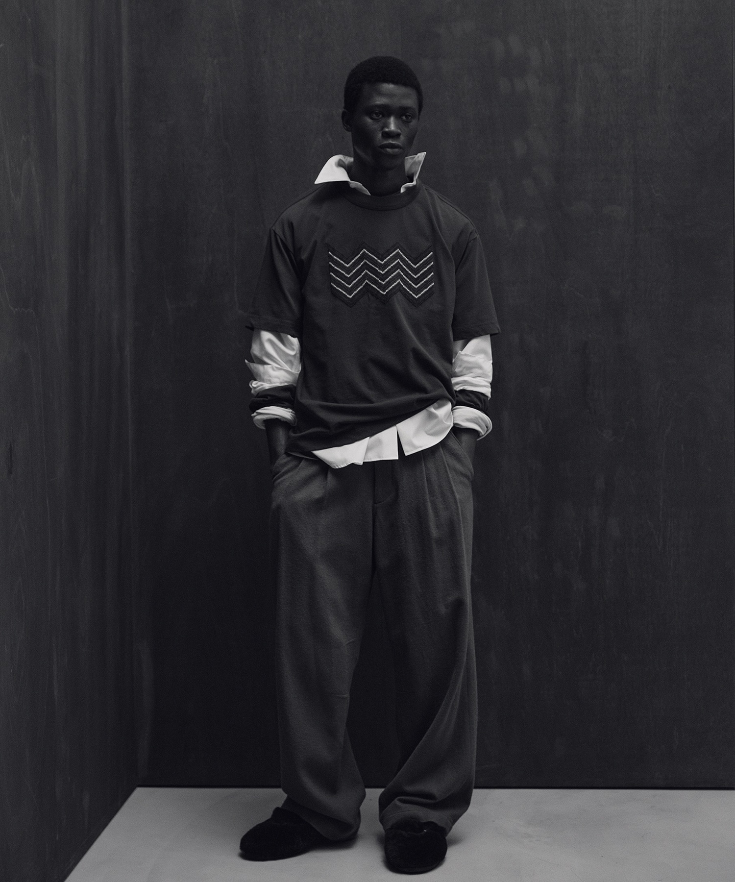 Beads Embroidery Short Sleeve T-shirt MATSUFUJI