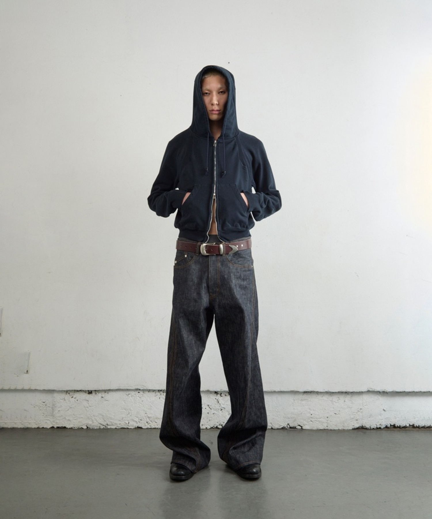PANELLED ZIP UP HOODIE NVRFRGT