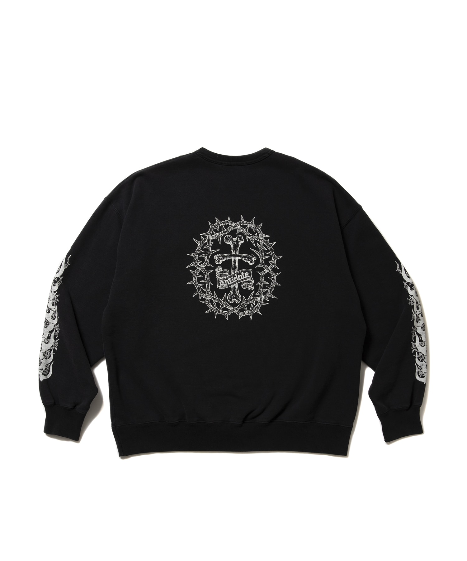 Fade Wash Crewneck Sweatshirt(Skull Jesus) Antidote BUYERS CLUB