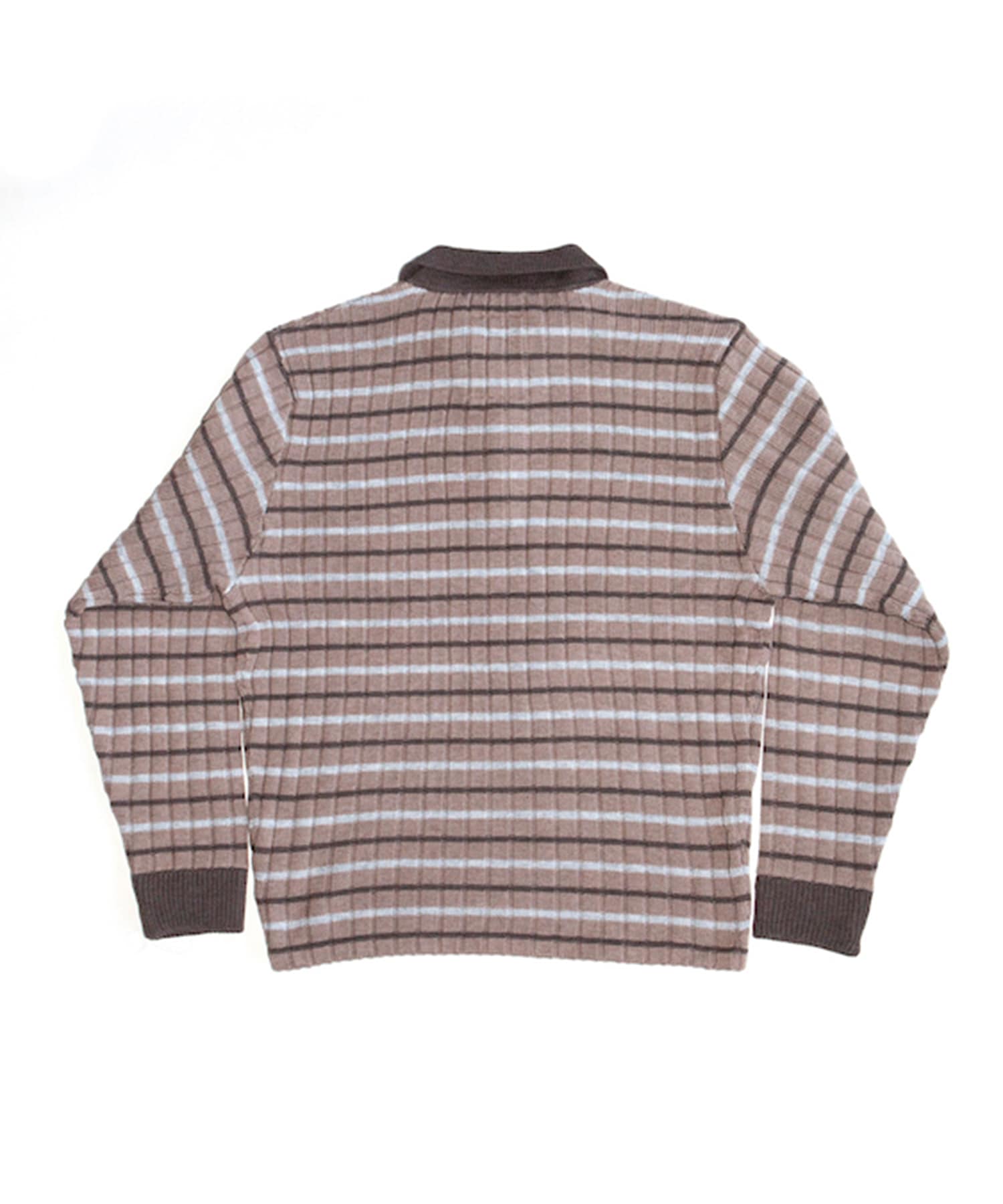 RIBBED KNIT POLO SHIRT RICE NINE TEN