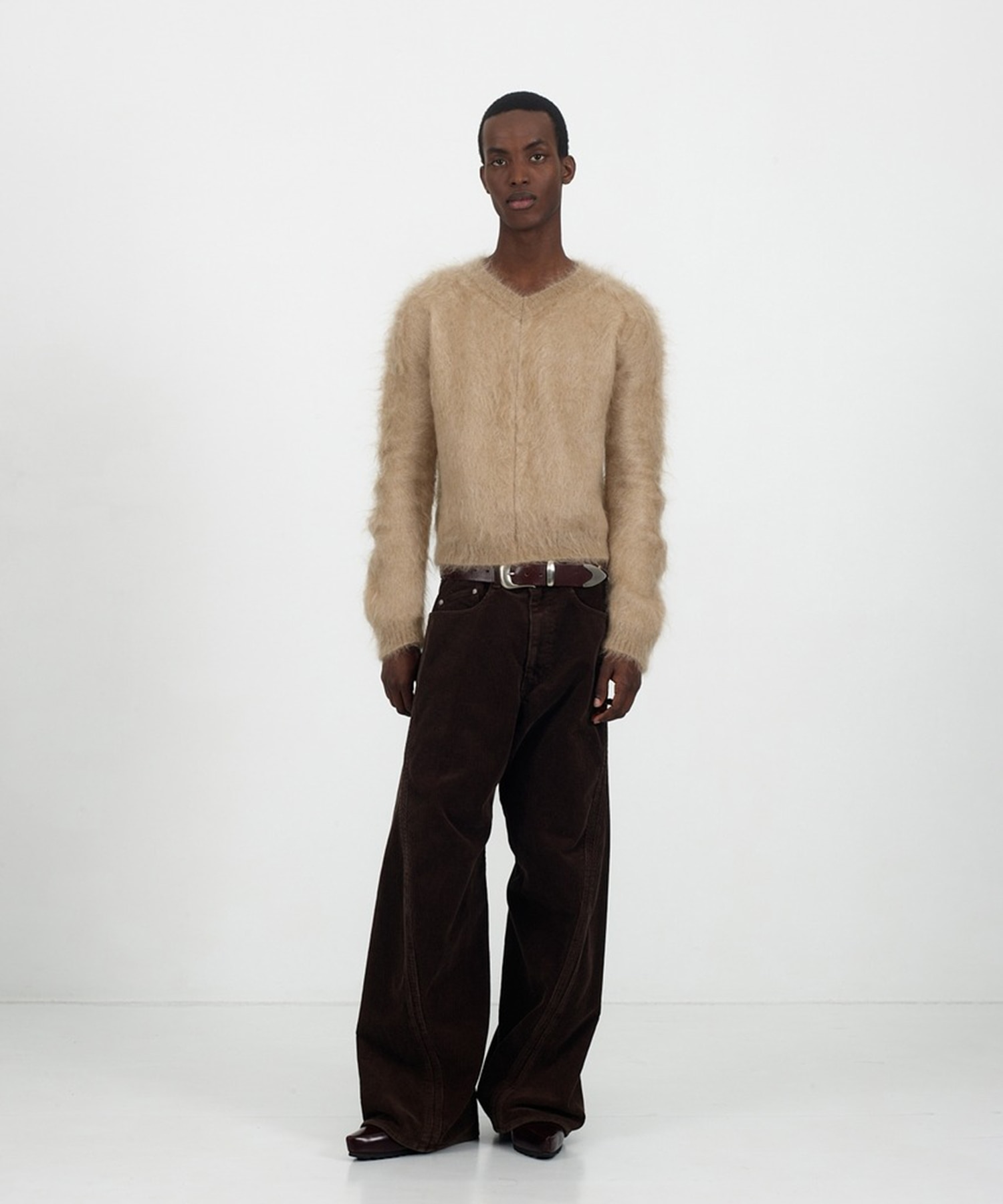 BRUSHED MOHAIR V-NECK SWEATER NVRFRGT