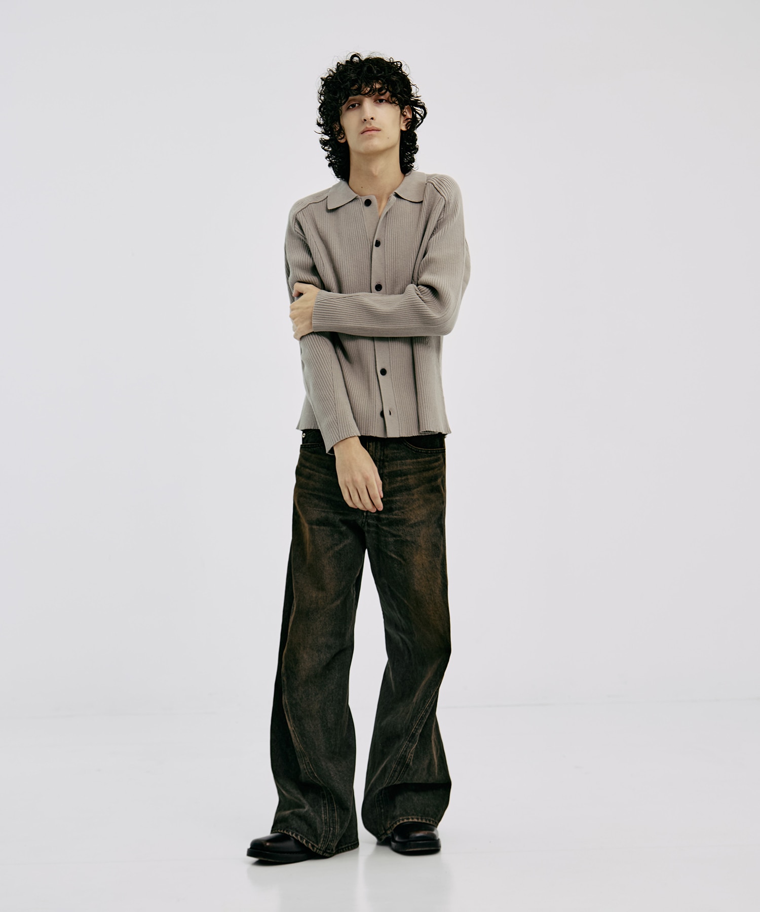 RIBBED SHIRT CARDIGAN CONZ