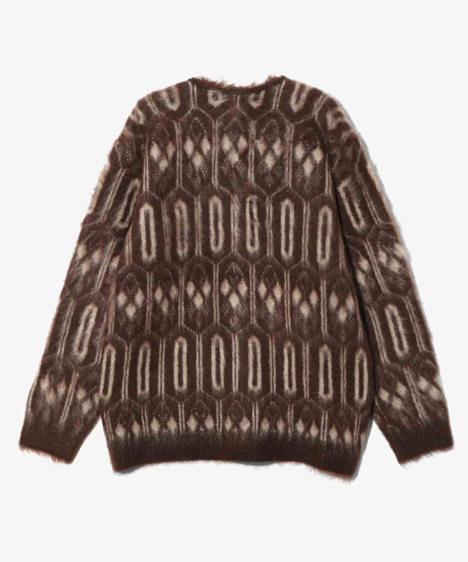 Mohair Cardigan Geometric Needles