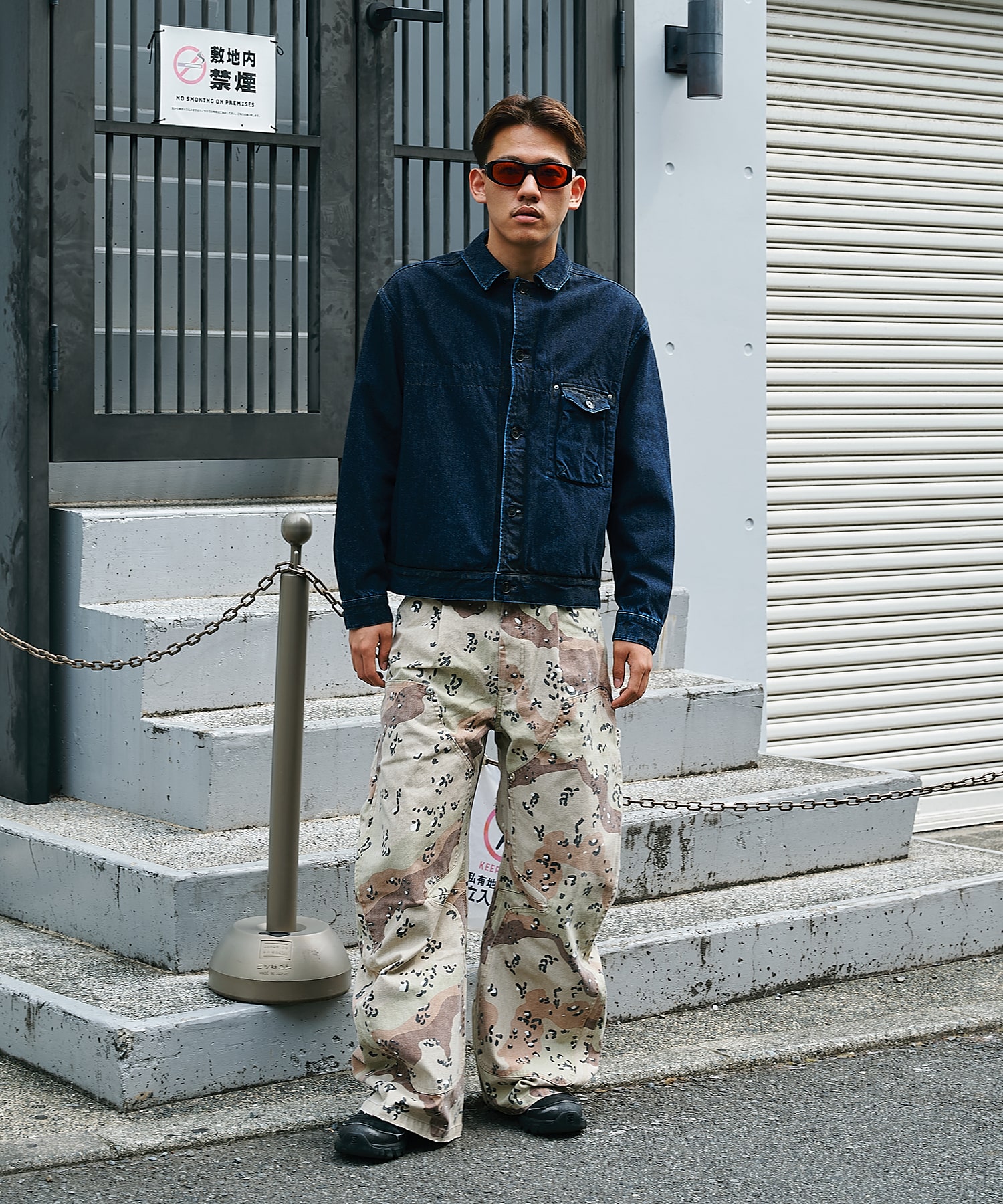 CAMO DUCK DOUBLE KNEE CURVED LEG PANTS CONZ