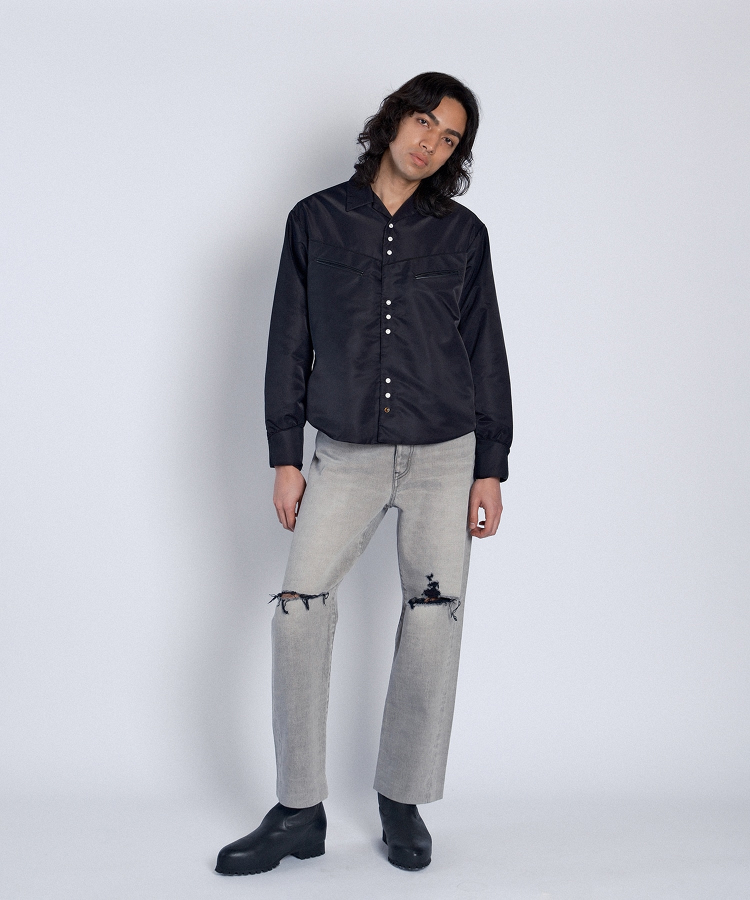 STRAIGHT JEAN TROUSERS(W29 LIGHT GREY): TANAKA: MENS｜CONZ