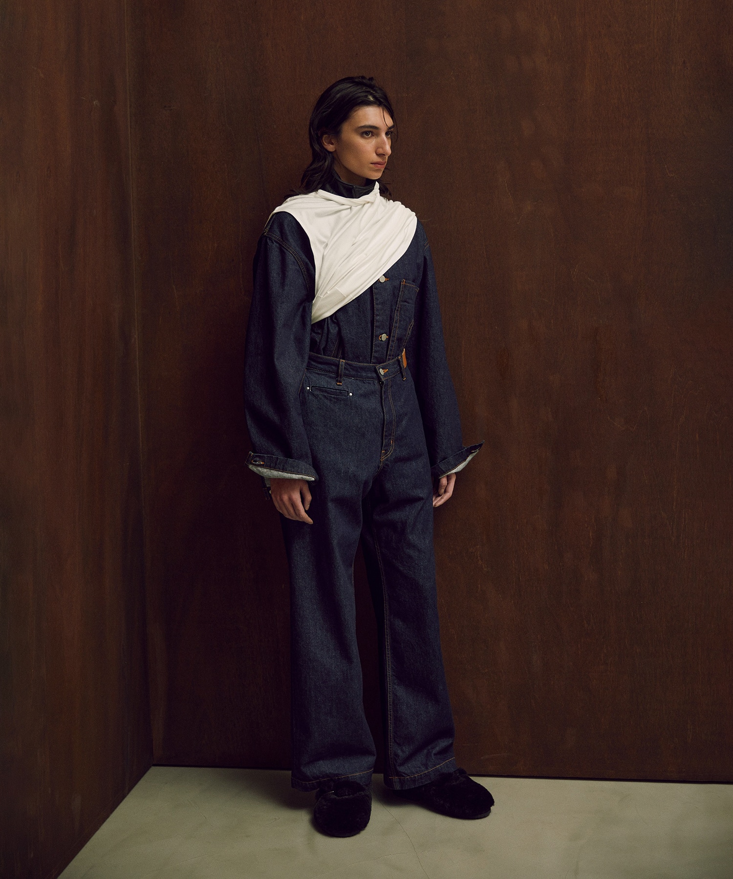 Wide Denim Trpusers MATSUFUJI