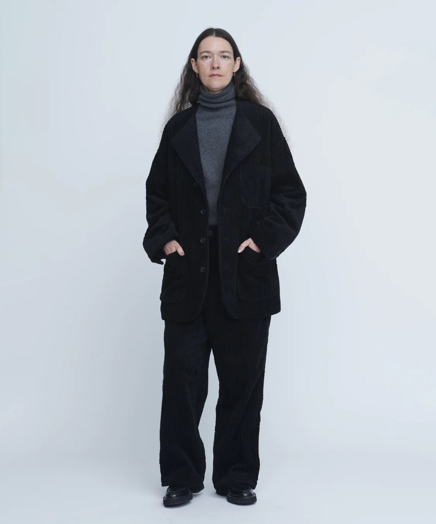 Corduroy Collarless Jacket INSCRIRE
