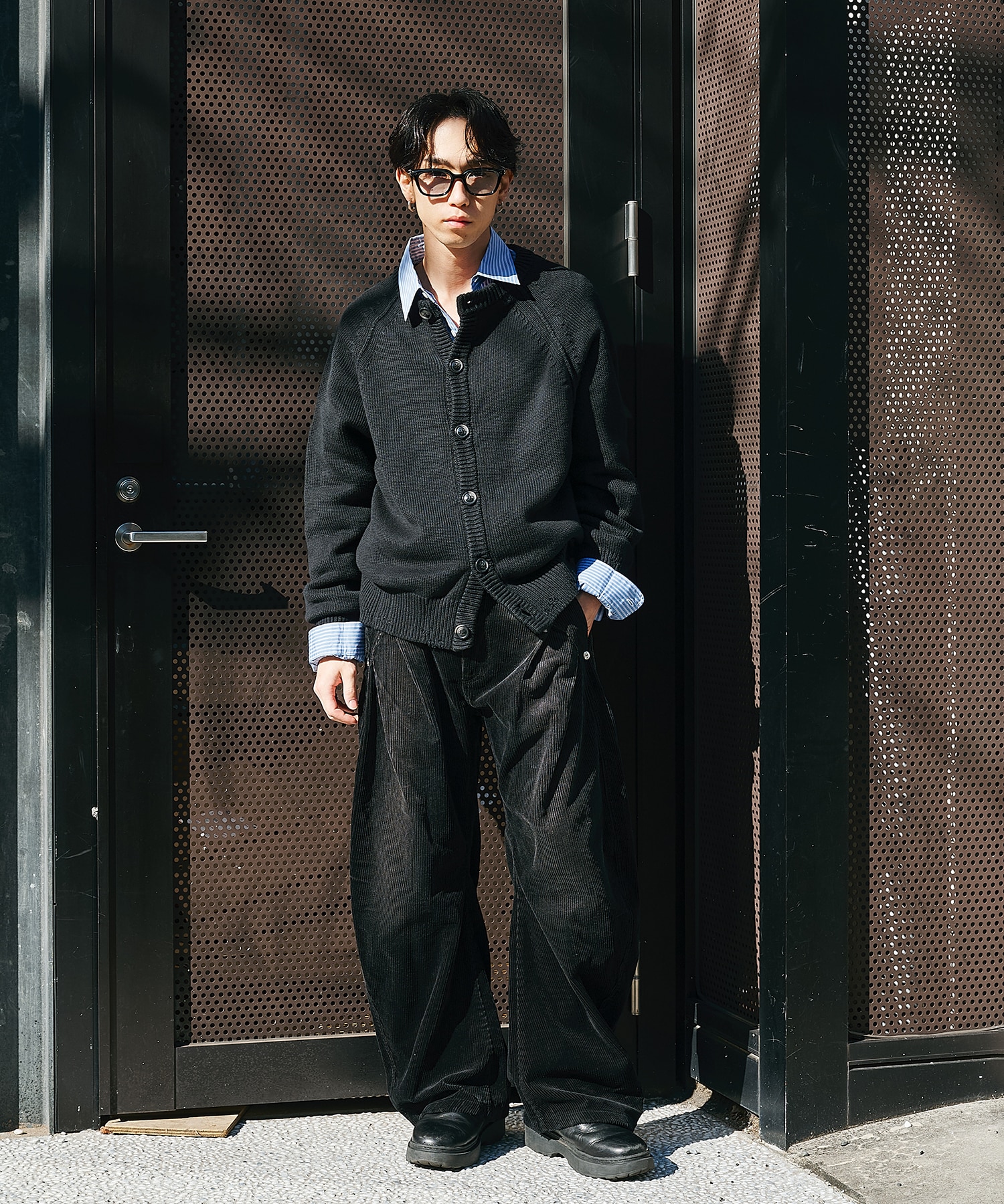 CORDUROY CURVED LEG PANTS CONZ