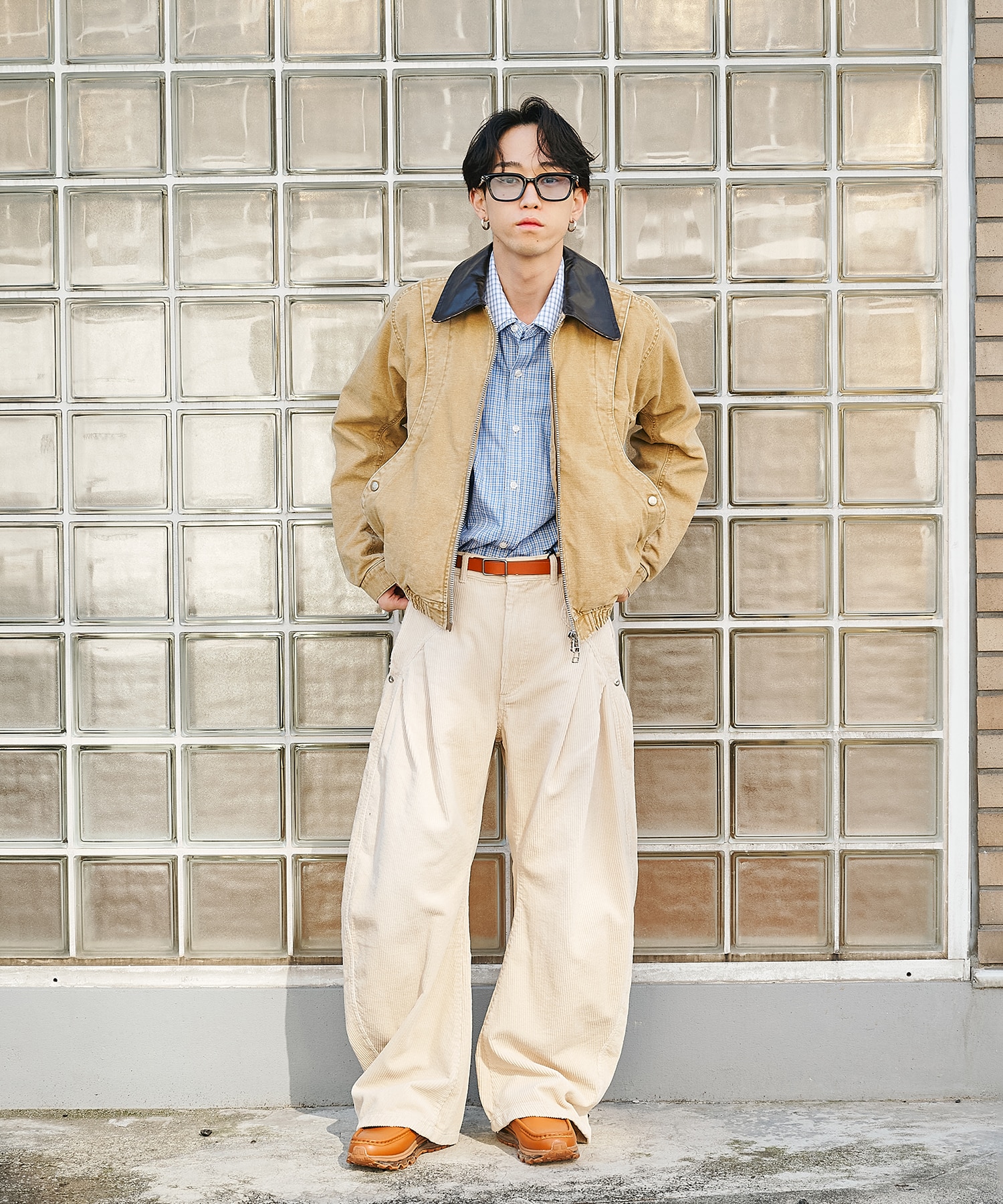 CORDUROY CURVED LEG PANTS CONZ