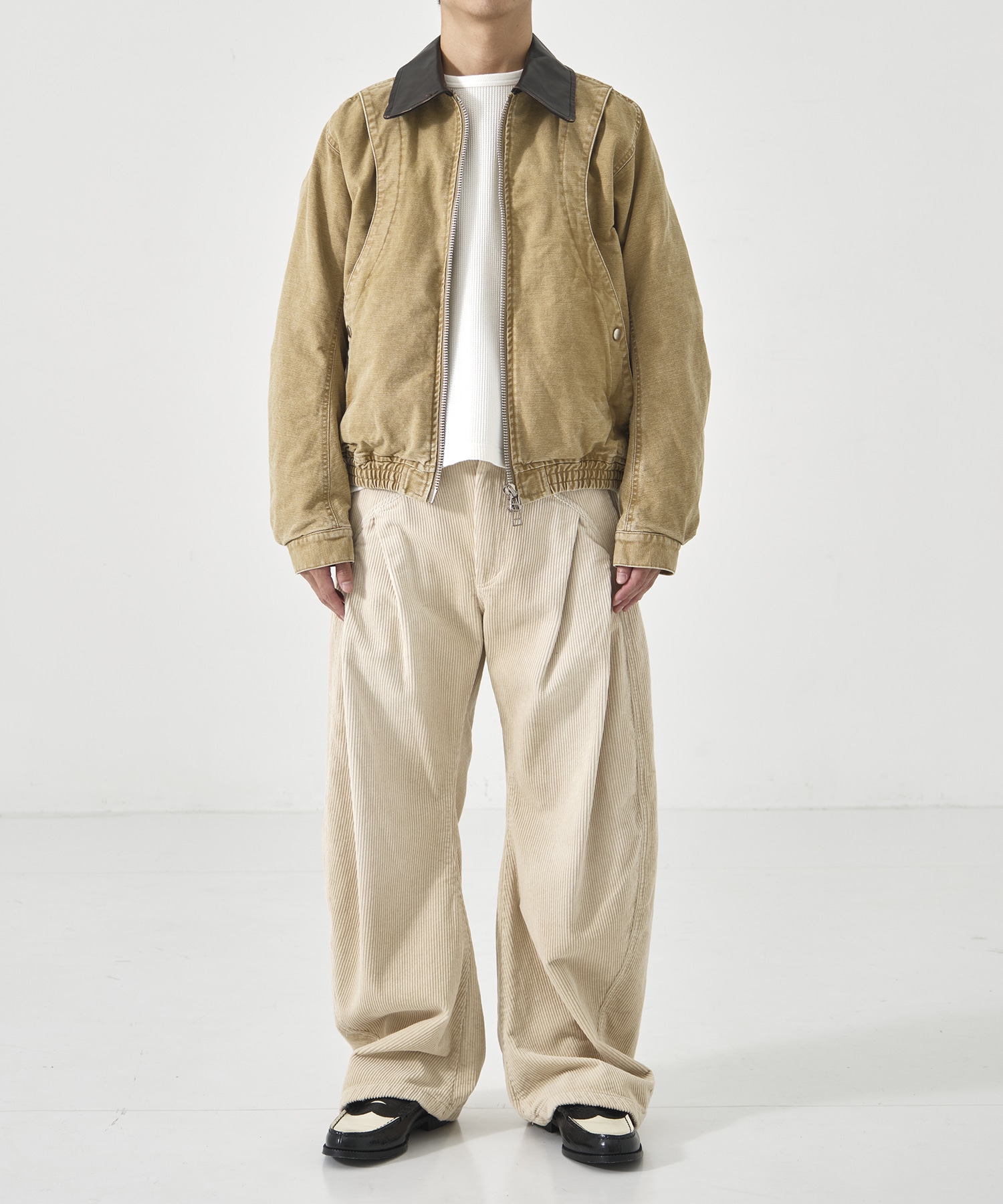 CORDUROY CURVED LEG PANTS CONZ