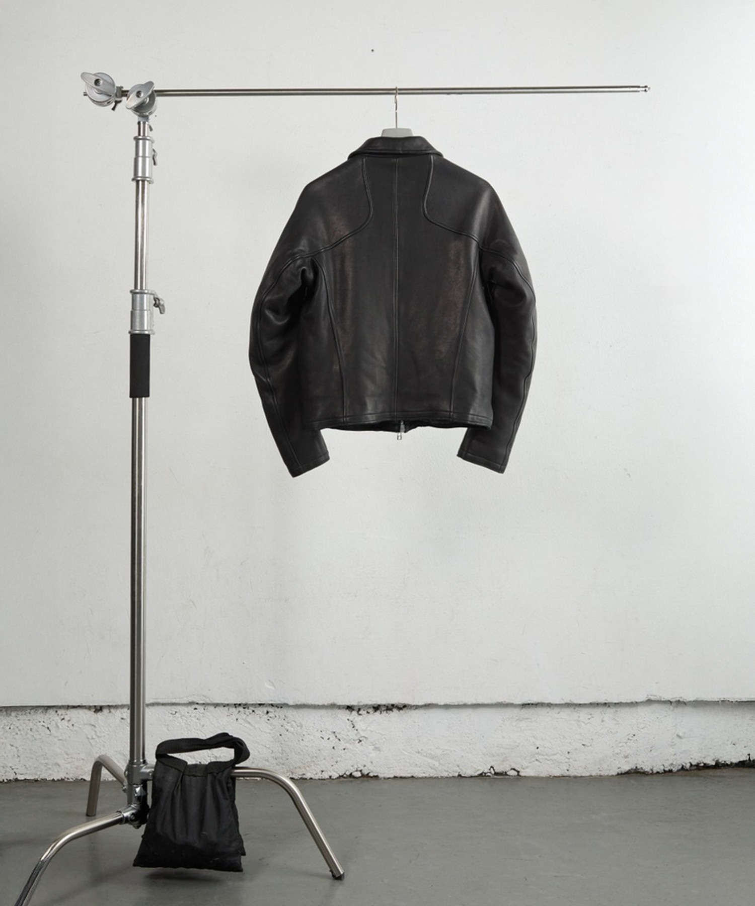 LEATHER PANELED ZIP UP JACKET NVRFRGT