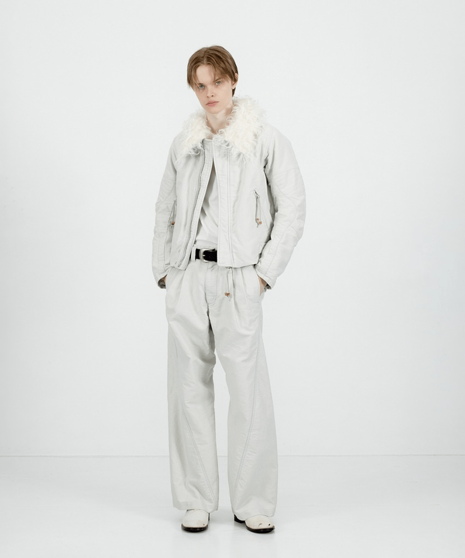 PADDED SHEARING COLLAR BIKER JACKET NVRFRGT