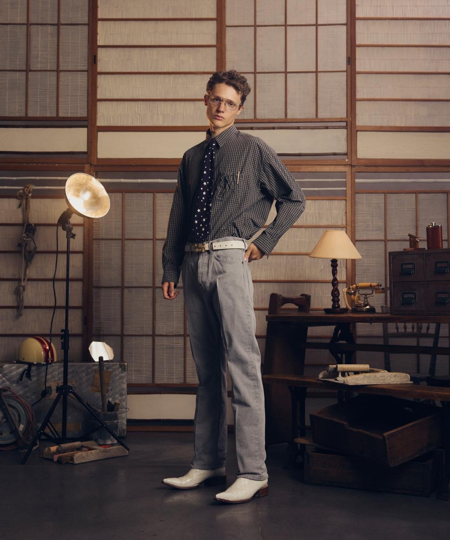 WRIST PATCH SLOUCH SHIRT CHECK refomed