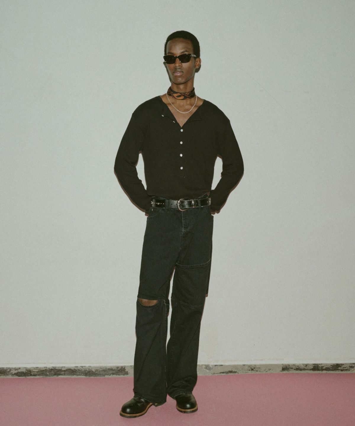 VINTAGE LIGHT RIB HENRY NECK L/S JieDa