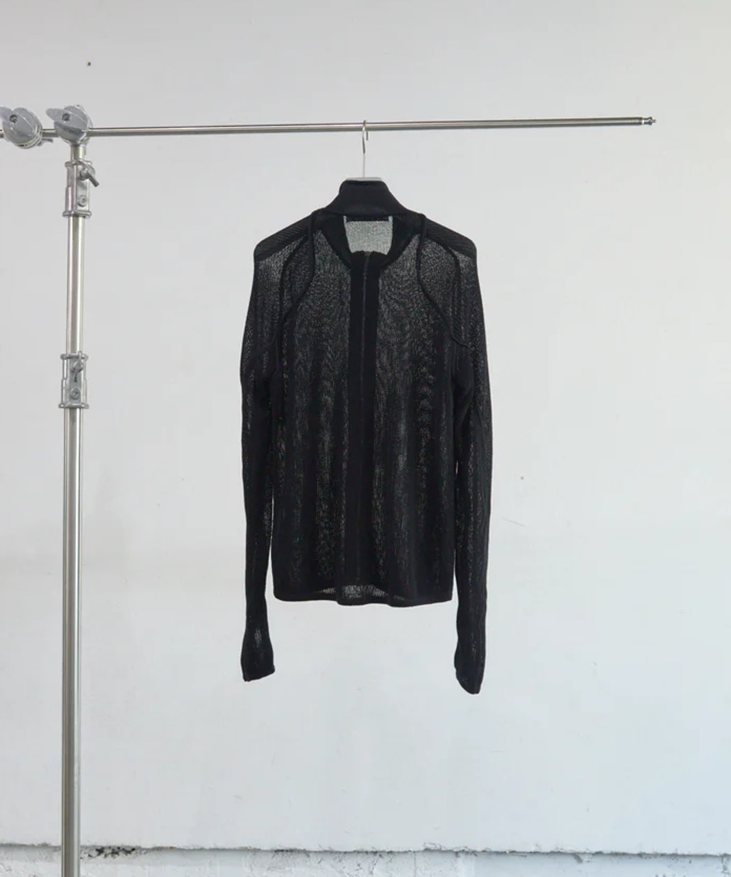 SEMI SHEER DRIVERS ZIP UP SWEATER NVRFRGT