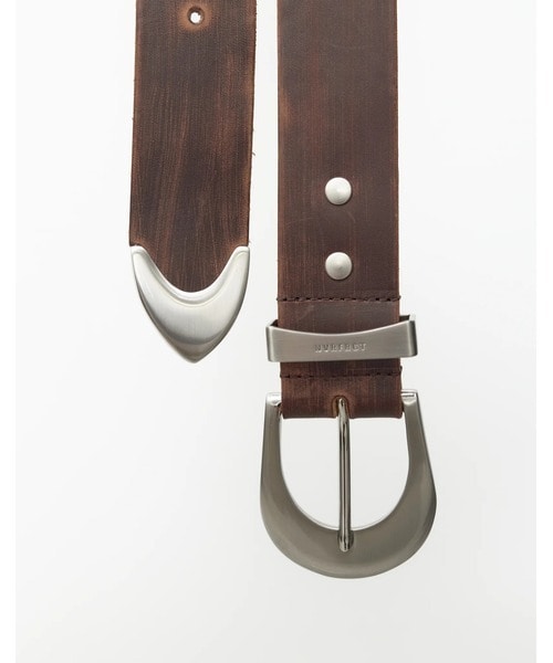 4C DISTRESSED LEATHER BELT NVRFRGT