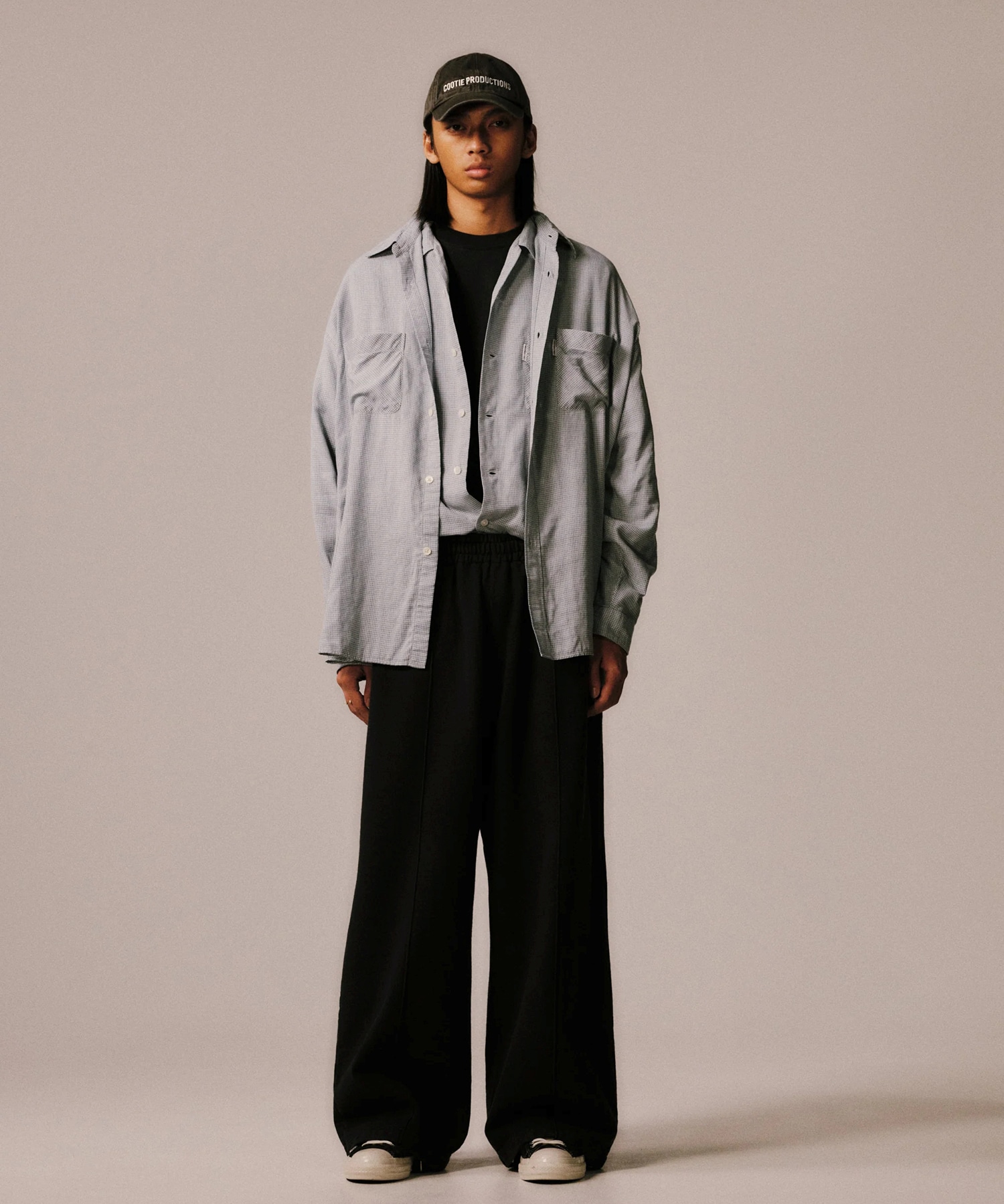 Double Gauze Check Oversized L/S Shirts 