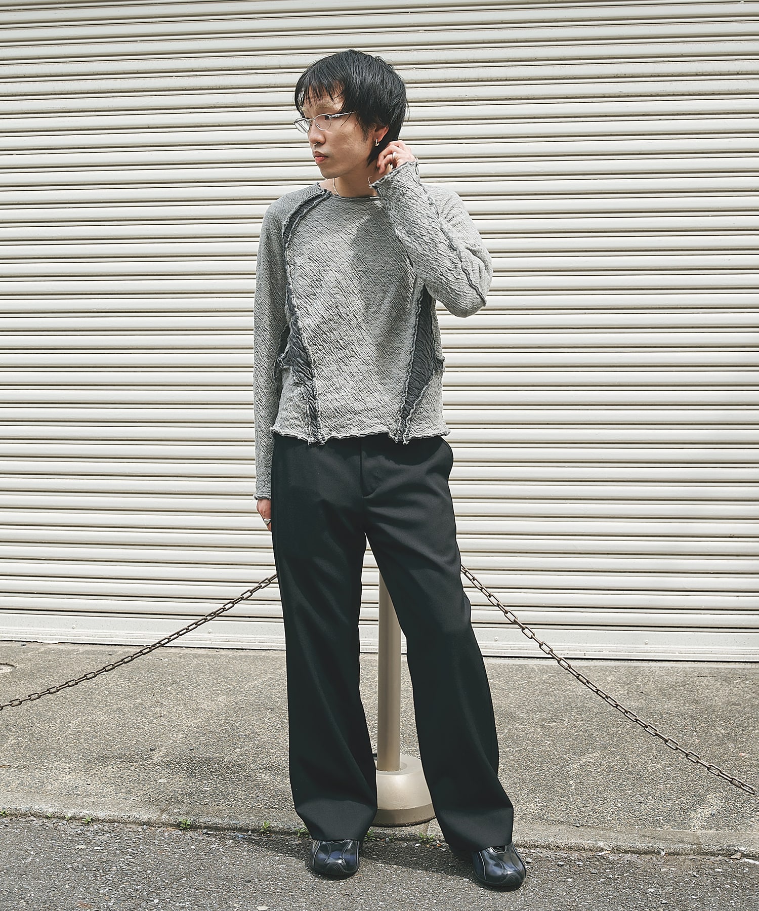 復刻別注 PANELED LONG SLEEVE T SHIRT NVRFRGT