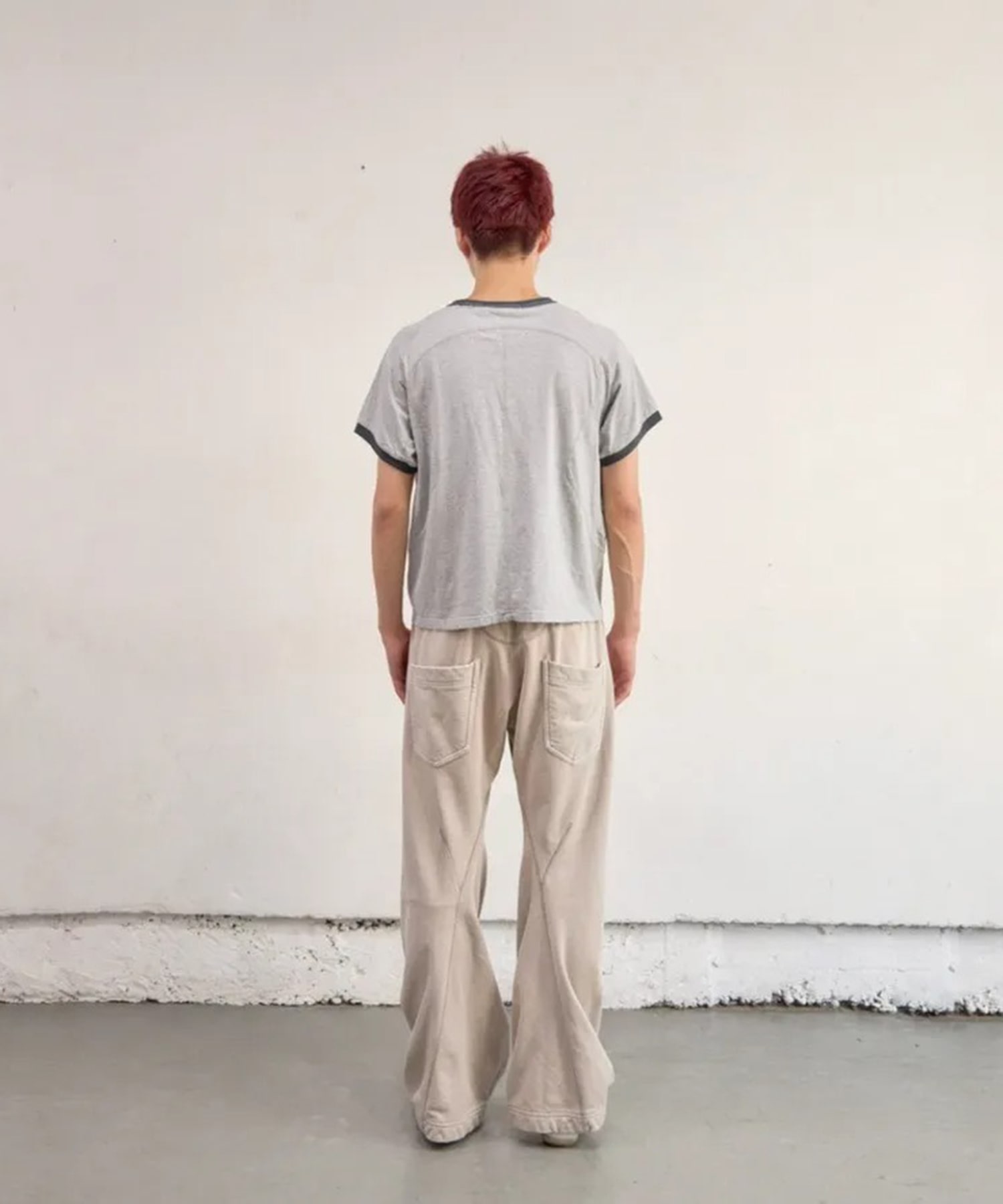 PANELLED HALF SLEEVE　RINGER T-SHIRT NVRFRGT