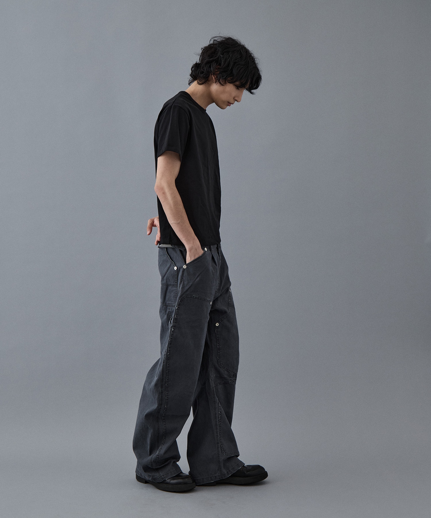 duck double knee curved leg pants CONZ