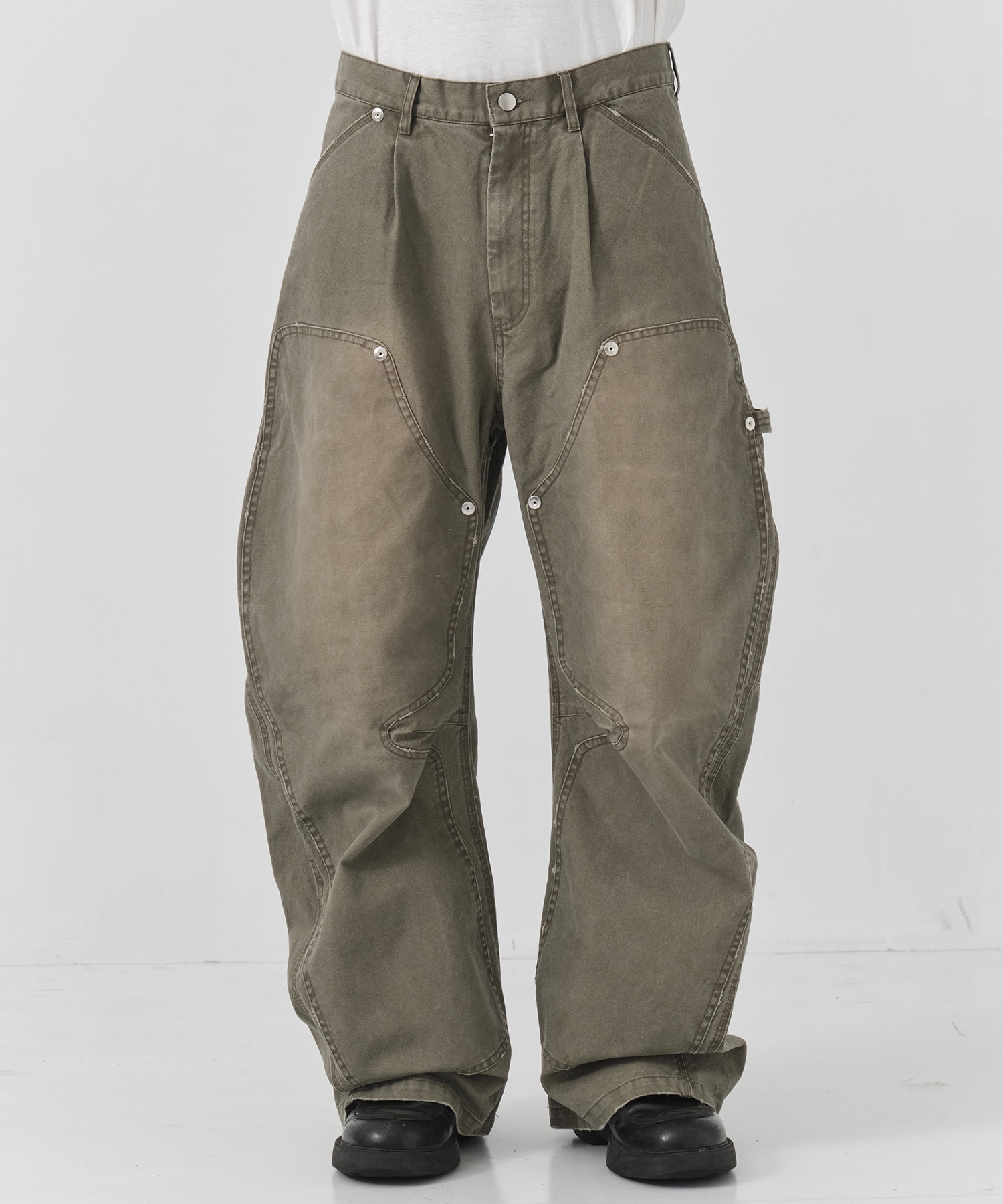 duck double knee curved leg pants CONZ