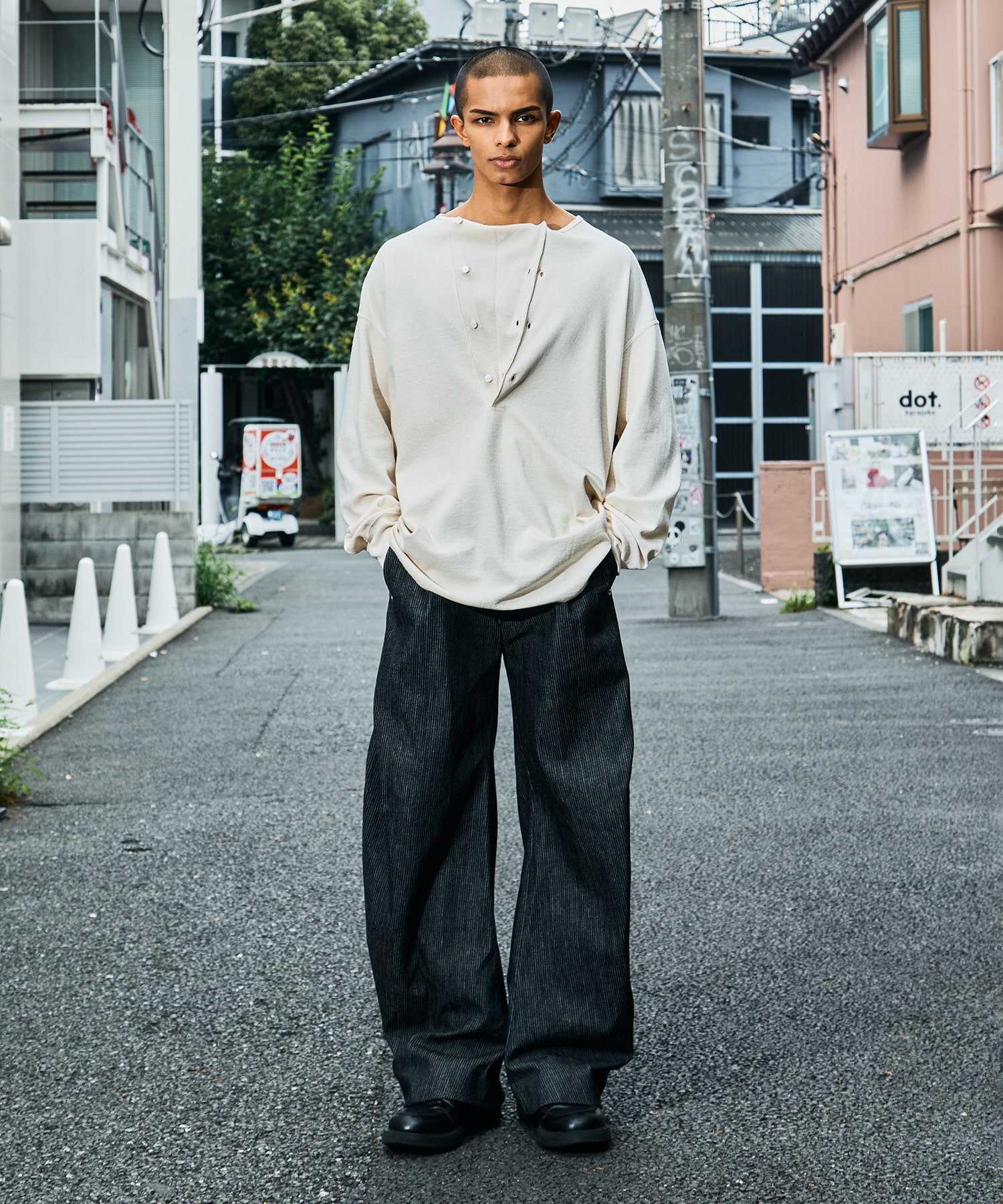 curve leg trousers pique denim 2.0 CONZ