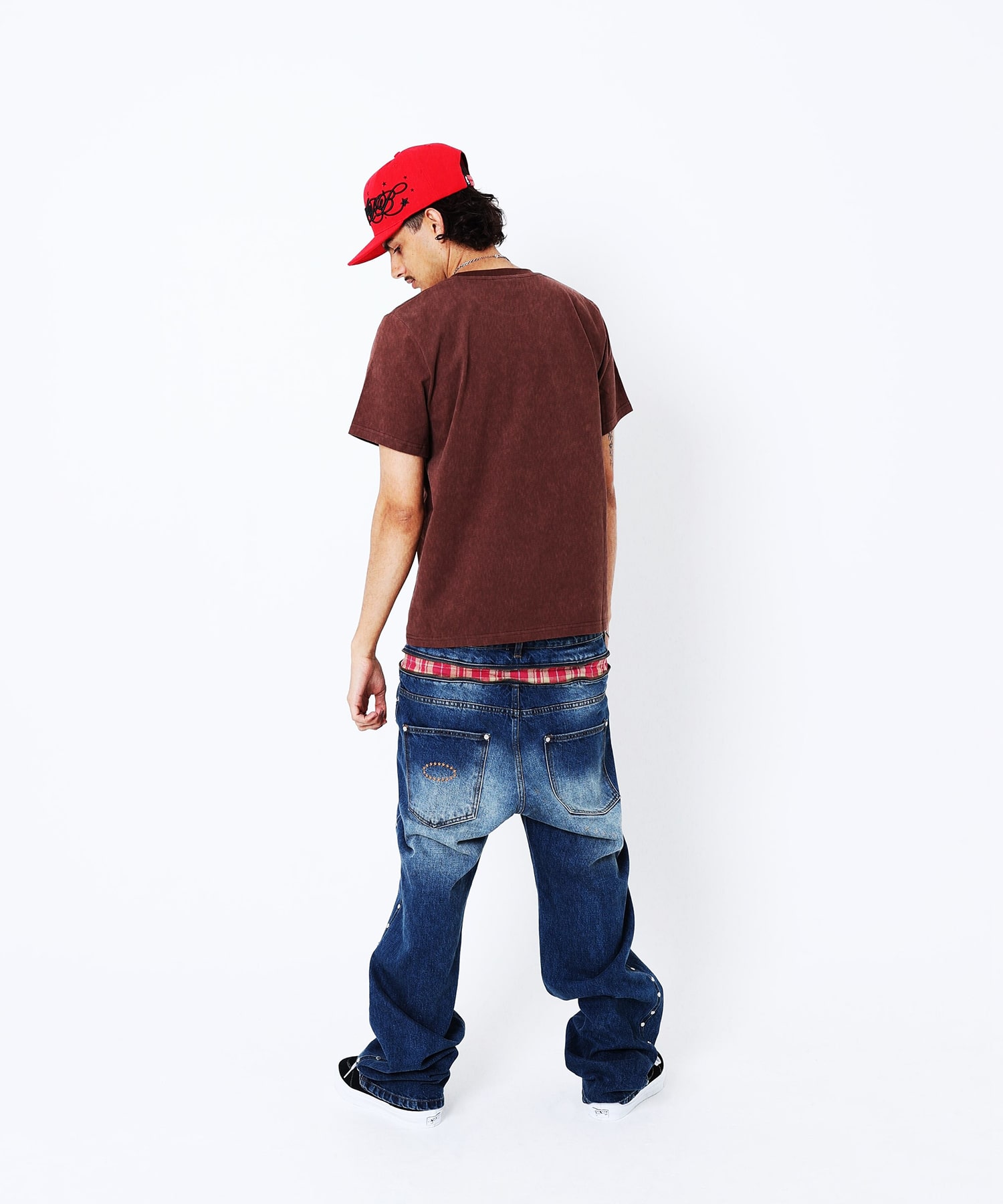 STUDDED BACK ZIP JEANS AFB