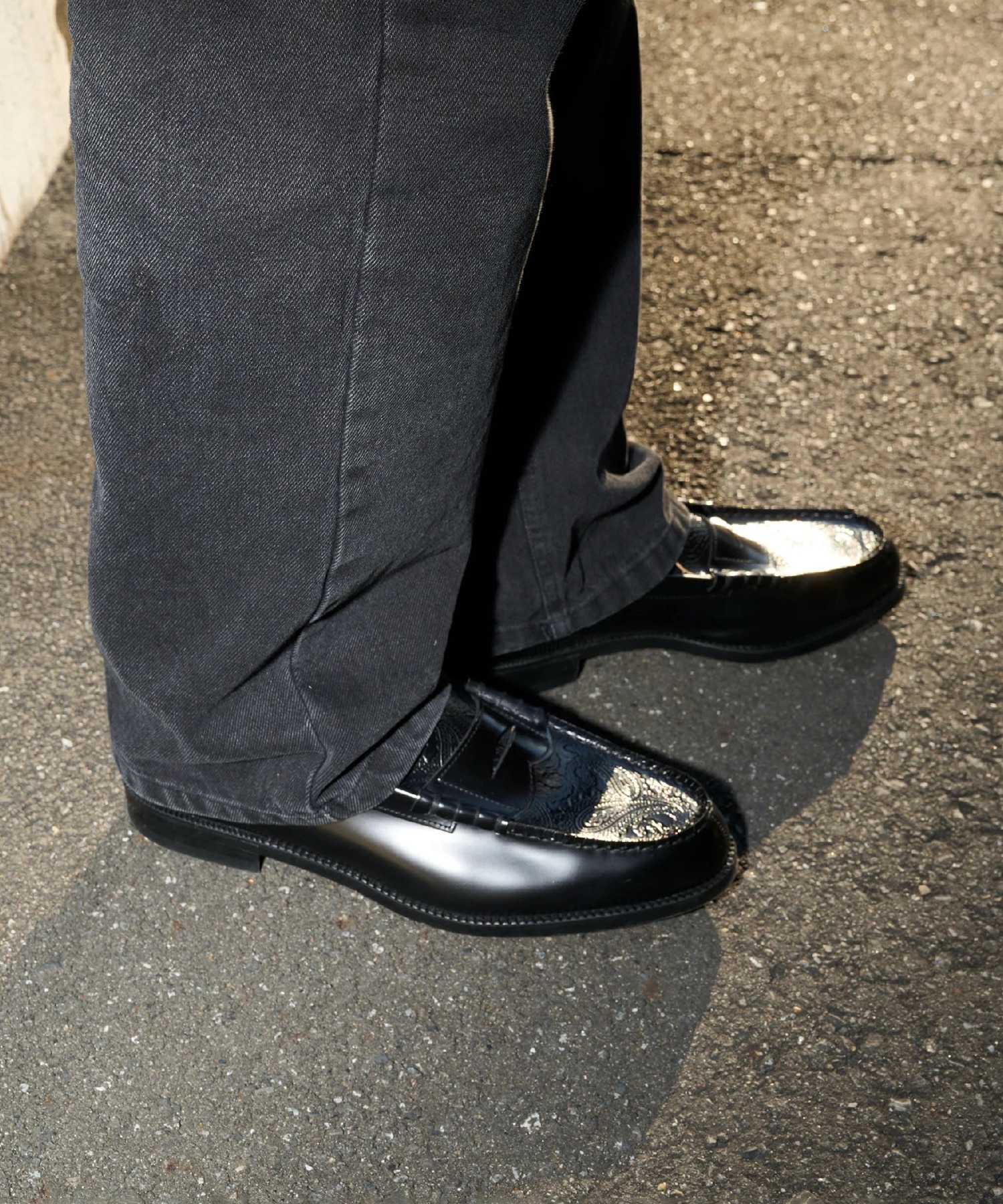 EMBOSSED LOAFERS BLACK BLACK PAISLEY The Kenford FINESHOES