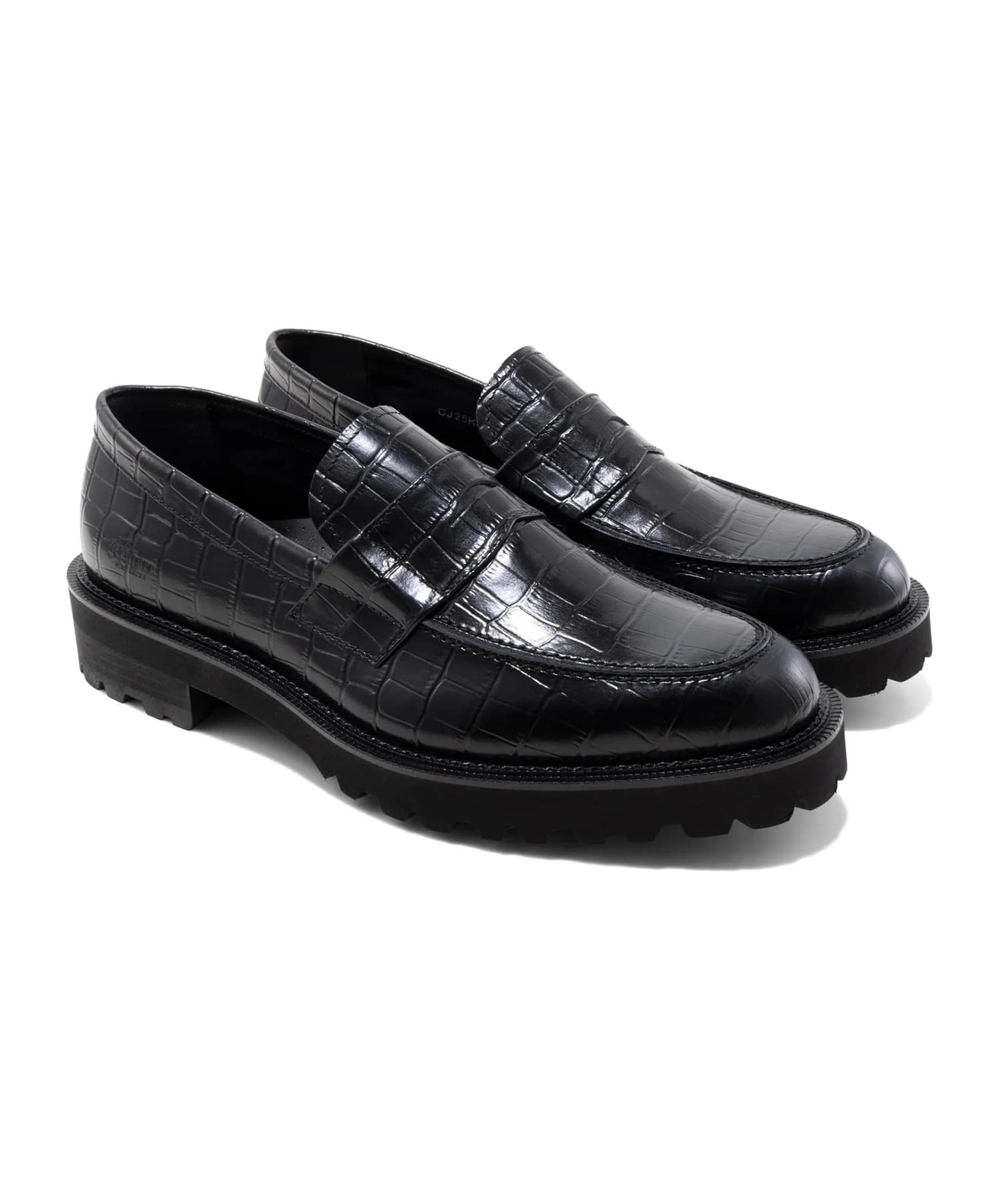 NEW CLASSIC COIN LOAFERS　BLACK CROCODILE The Kenford FINESHOES