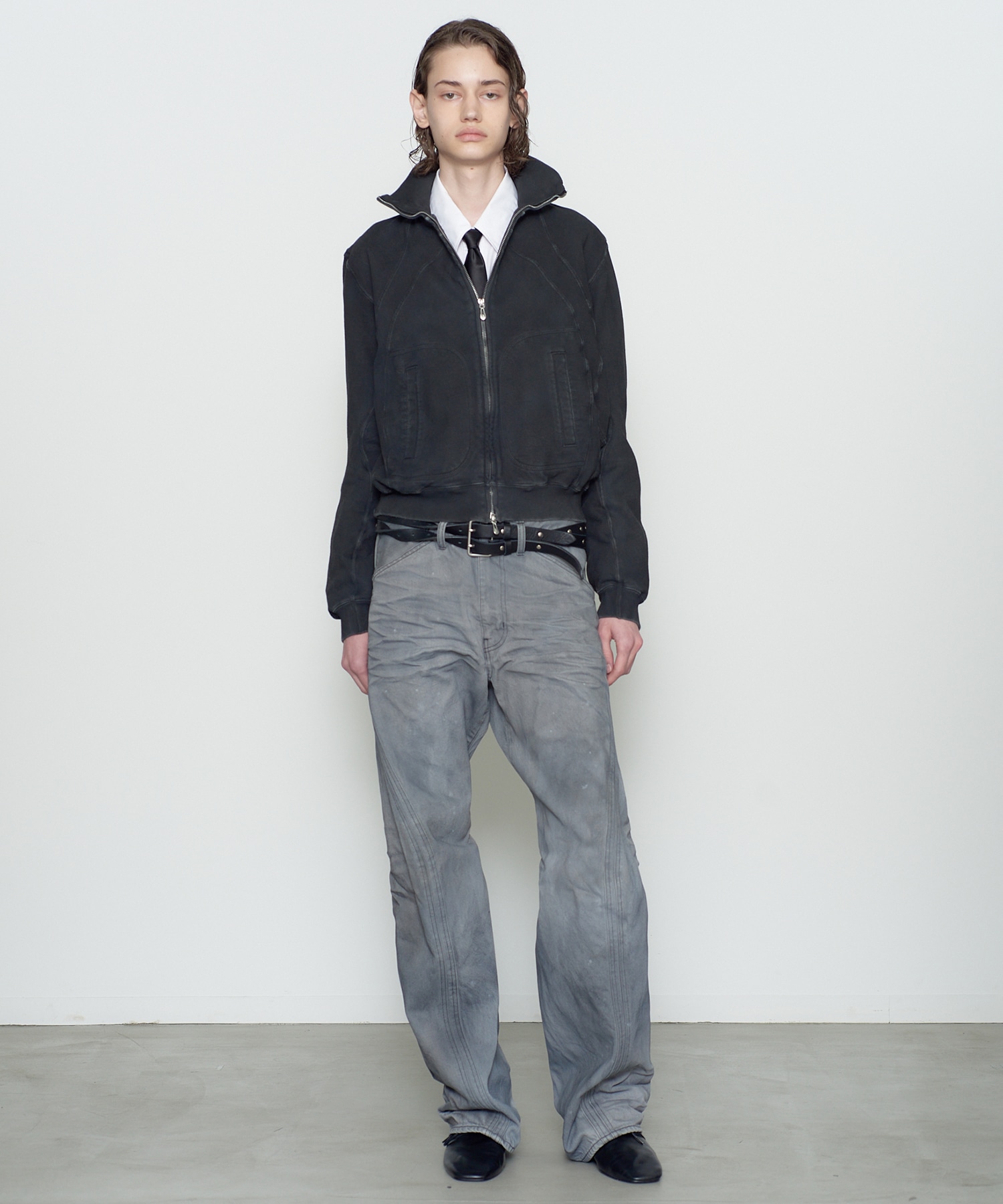 PANELED ZIP UP SWEAT SHIRT NVRFRGT