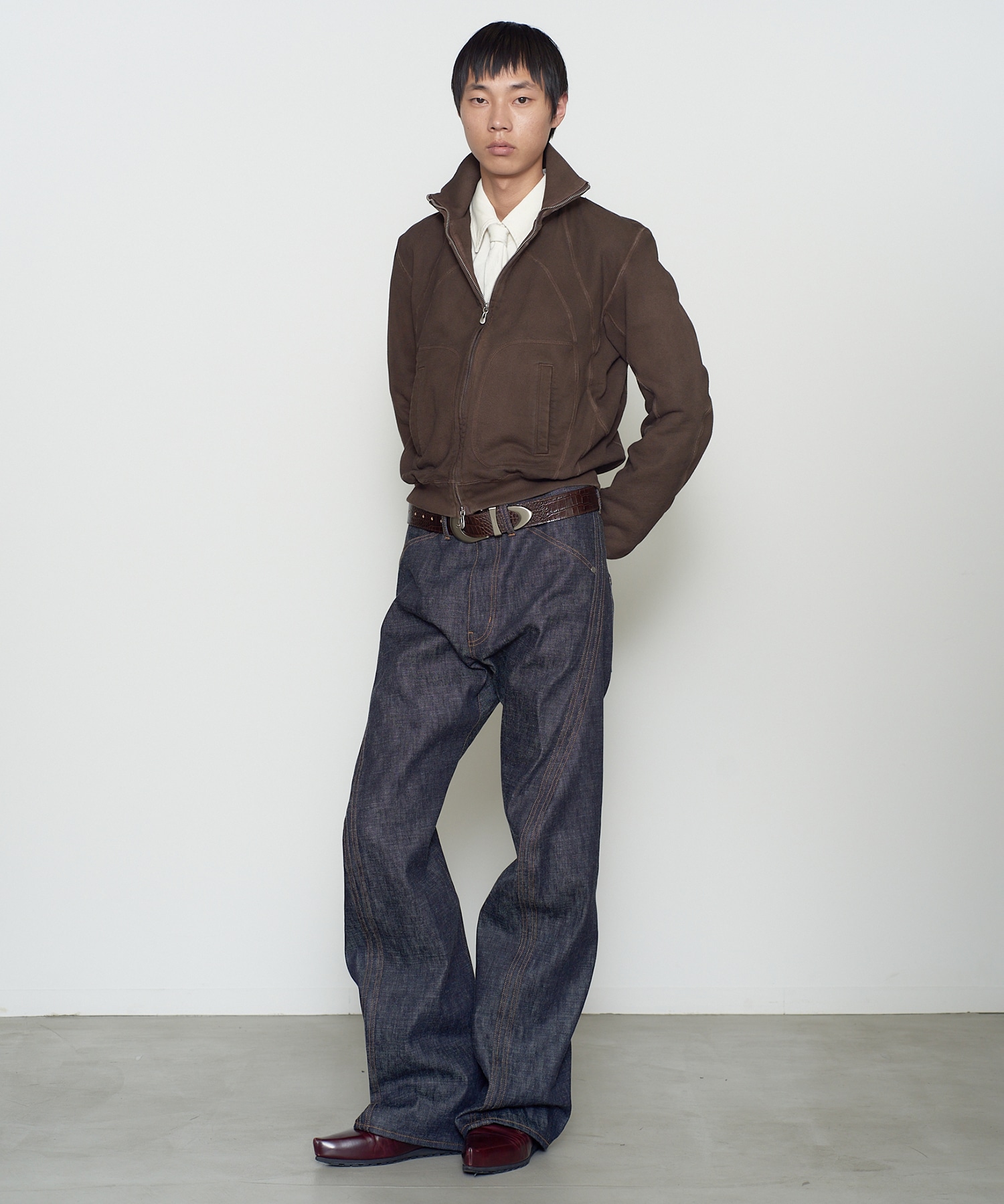 PANELED ZIP UP SWEAT SHIRT NVRFRGT